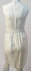 50s White Sheath Dress with White Belt