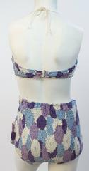 50s Two Piece Cotton Floral Swimsuit