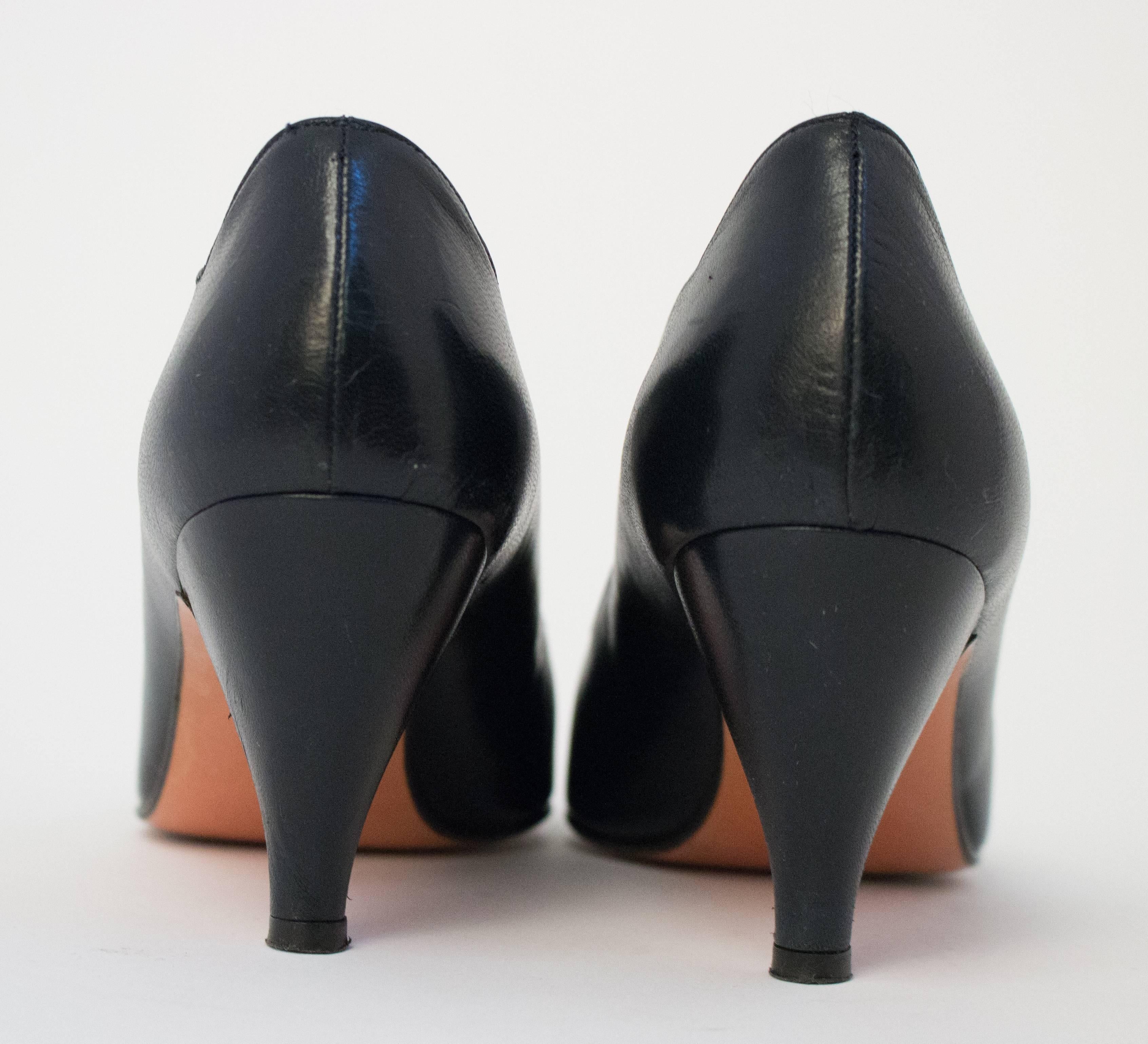 Noir Walter Steiger - Escarpins noirs des années 80 en vente