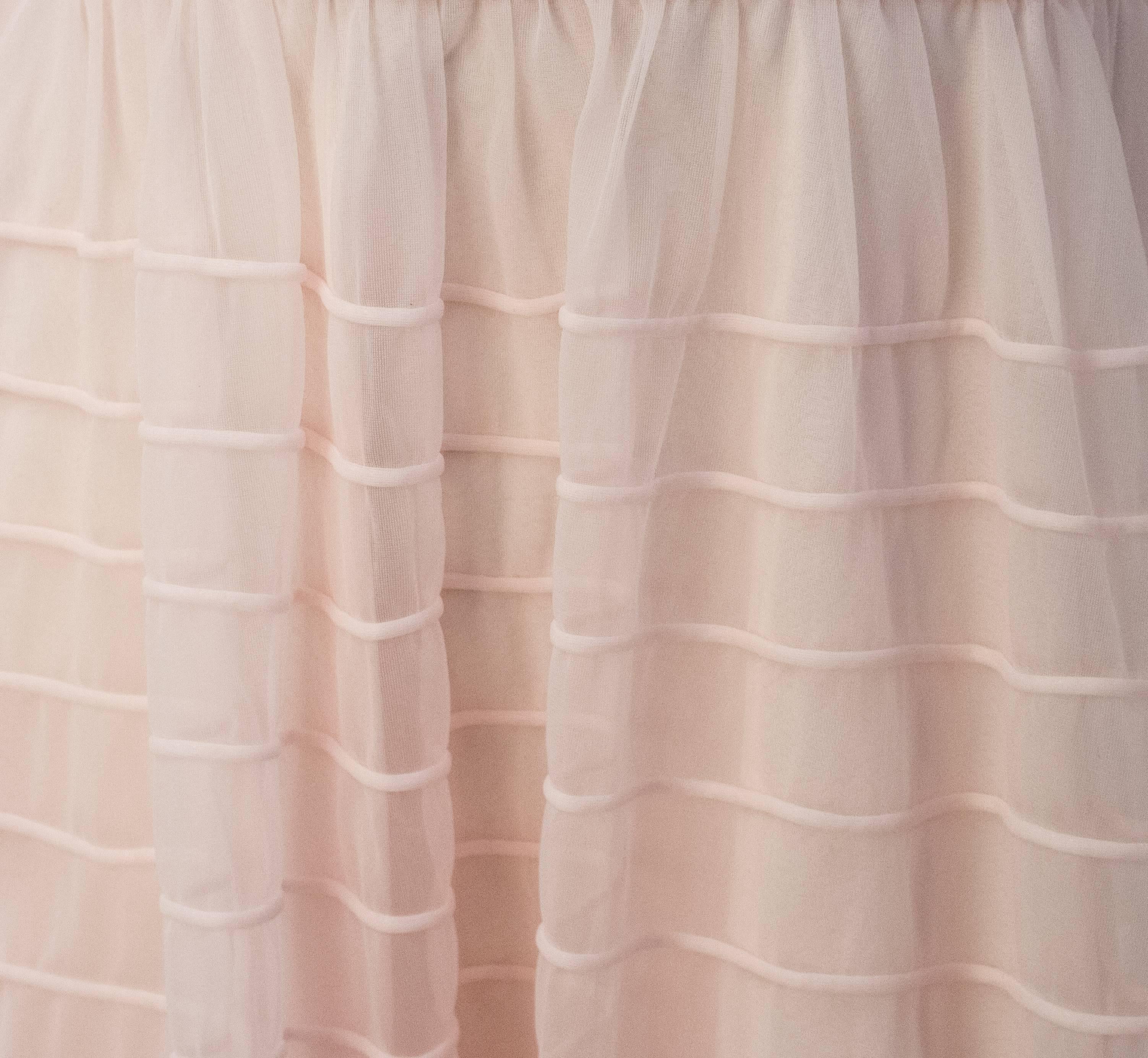 Brown 50s Pink Mesh Nightgown 