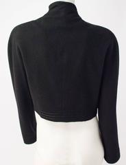 90s Black Wool Italian Blazer with Cording Embellishment