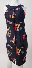 60s Navy Bouquet Halter Dress