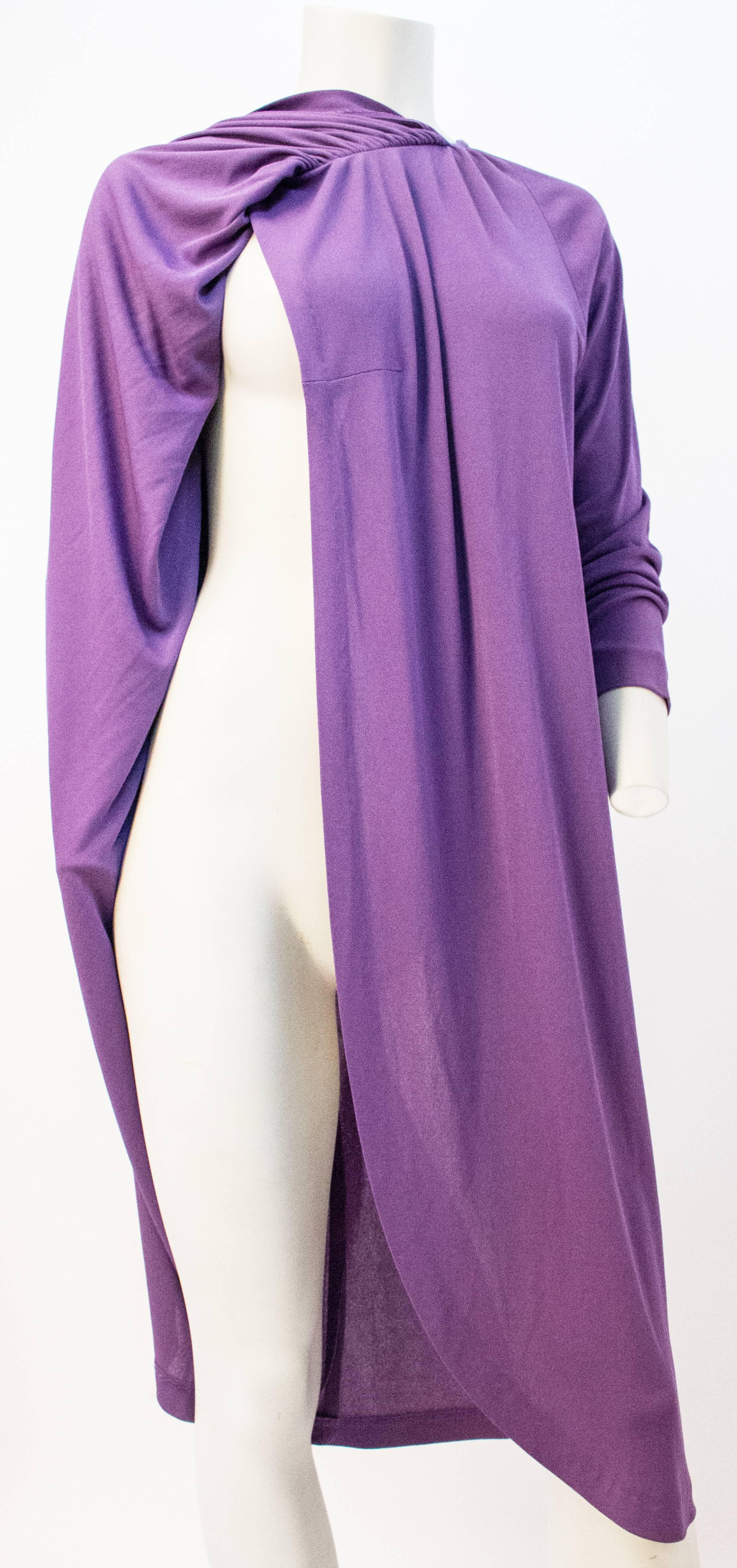 Violet Diane Von Furstenberg - Robe à manches longues violette, années 70 en vente