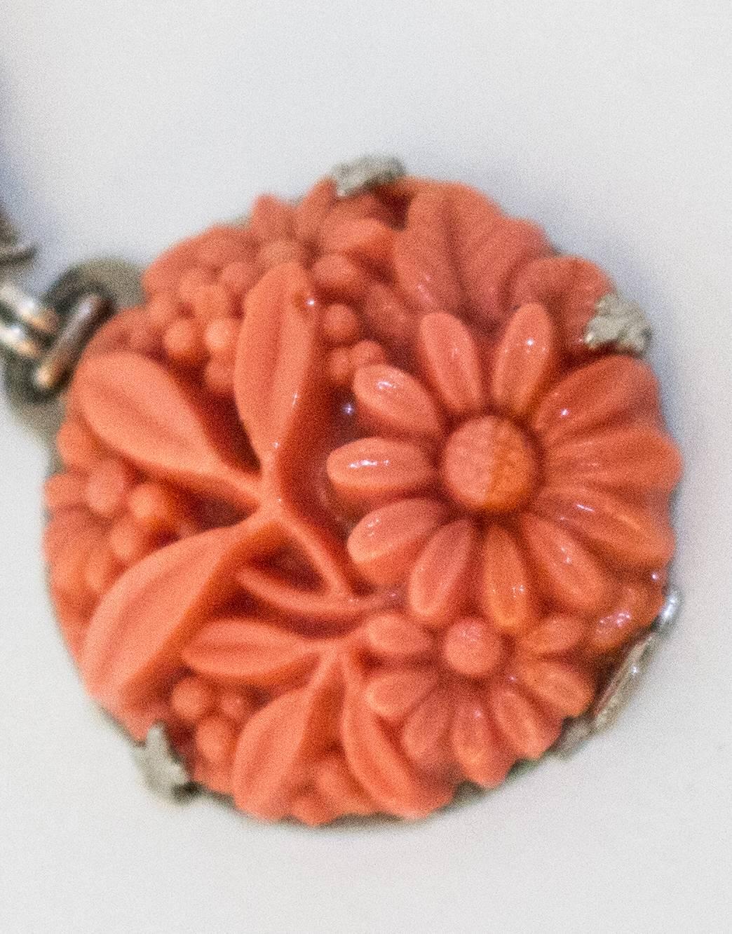 Women's 1930s Orange and Silver Necklace