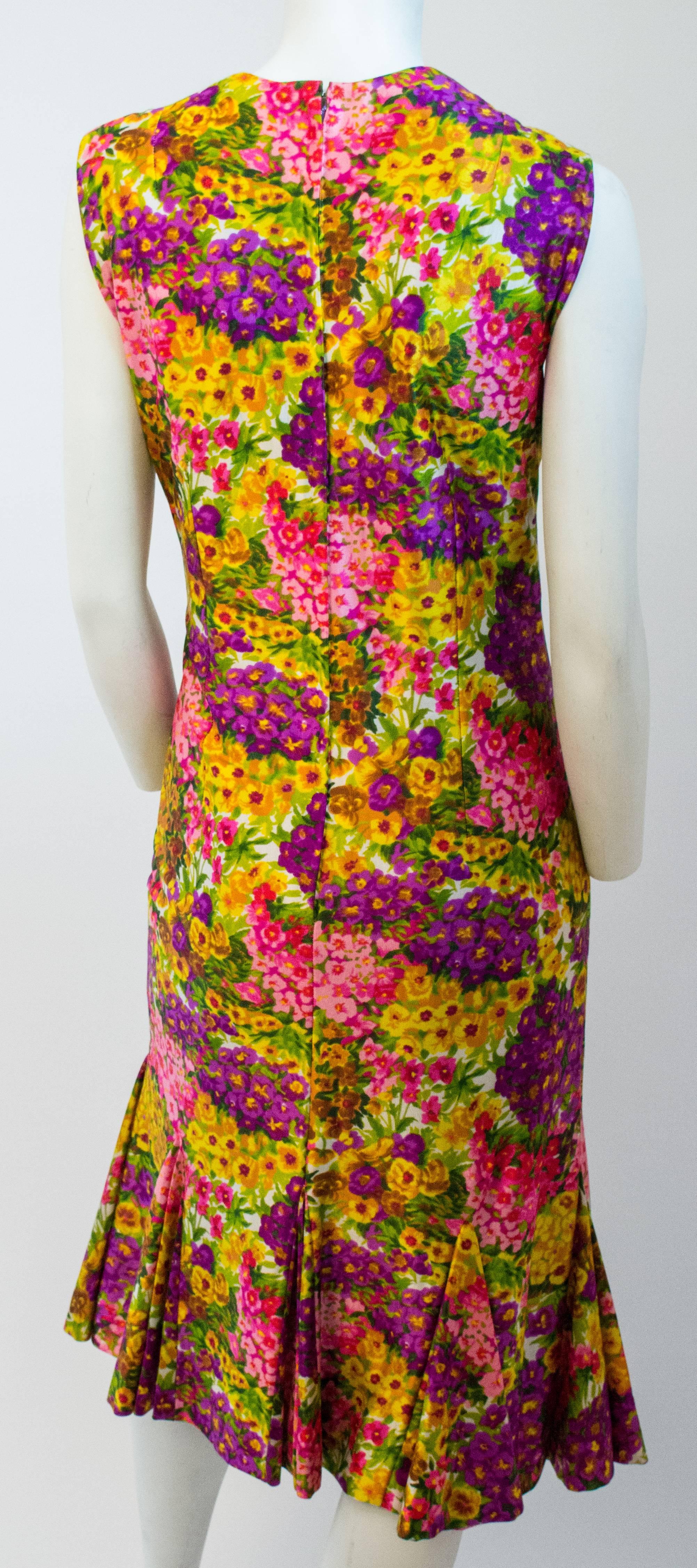 Brown 60s Floral Dress