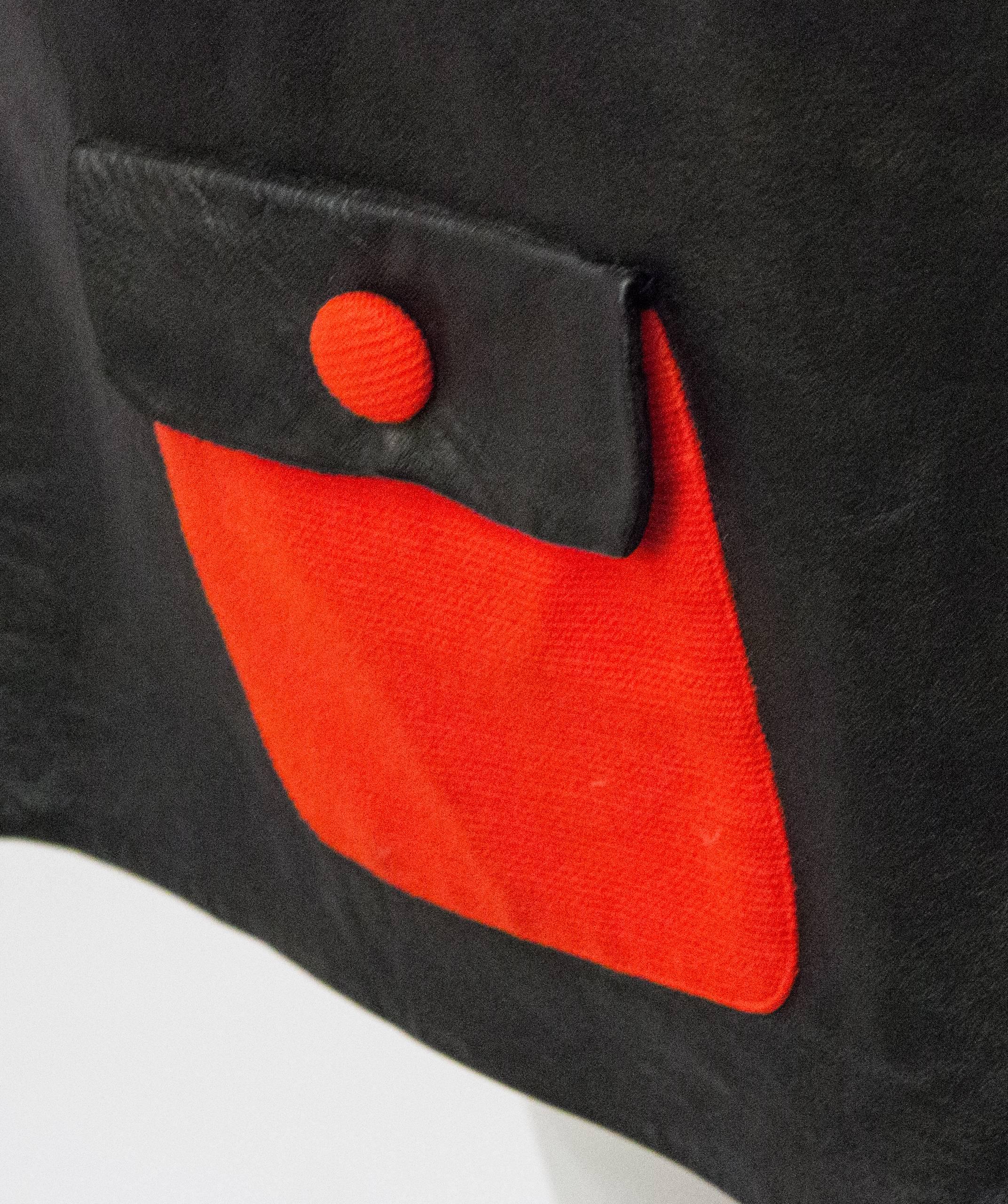 60s Two Pocket Mod Black and Red Leather In Excellent Condition In San Francisco, CA
