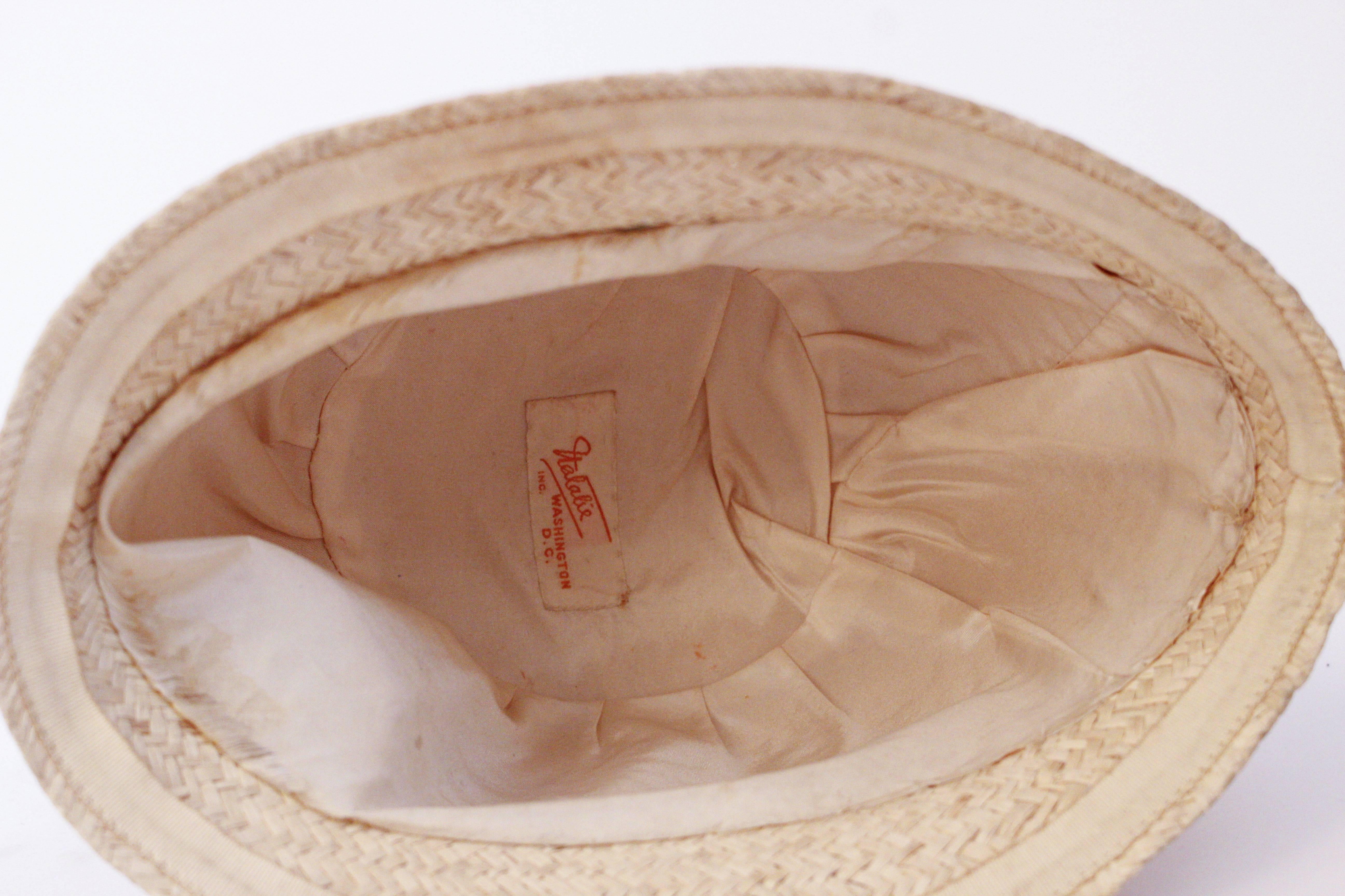 20s Child's Straw Embroidered Floral Cloche 1