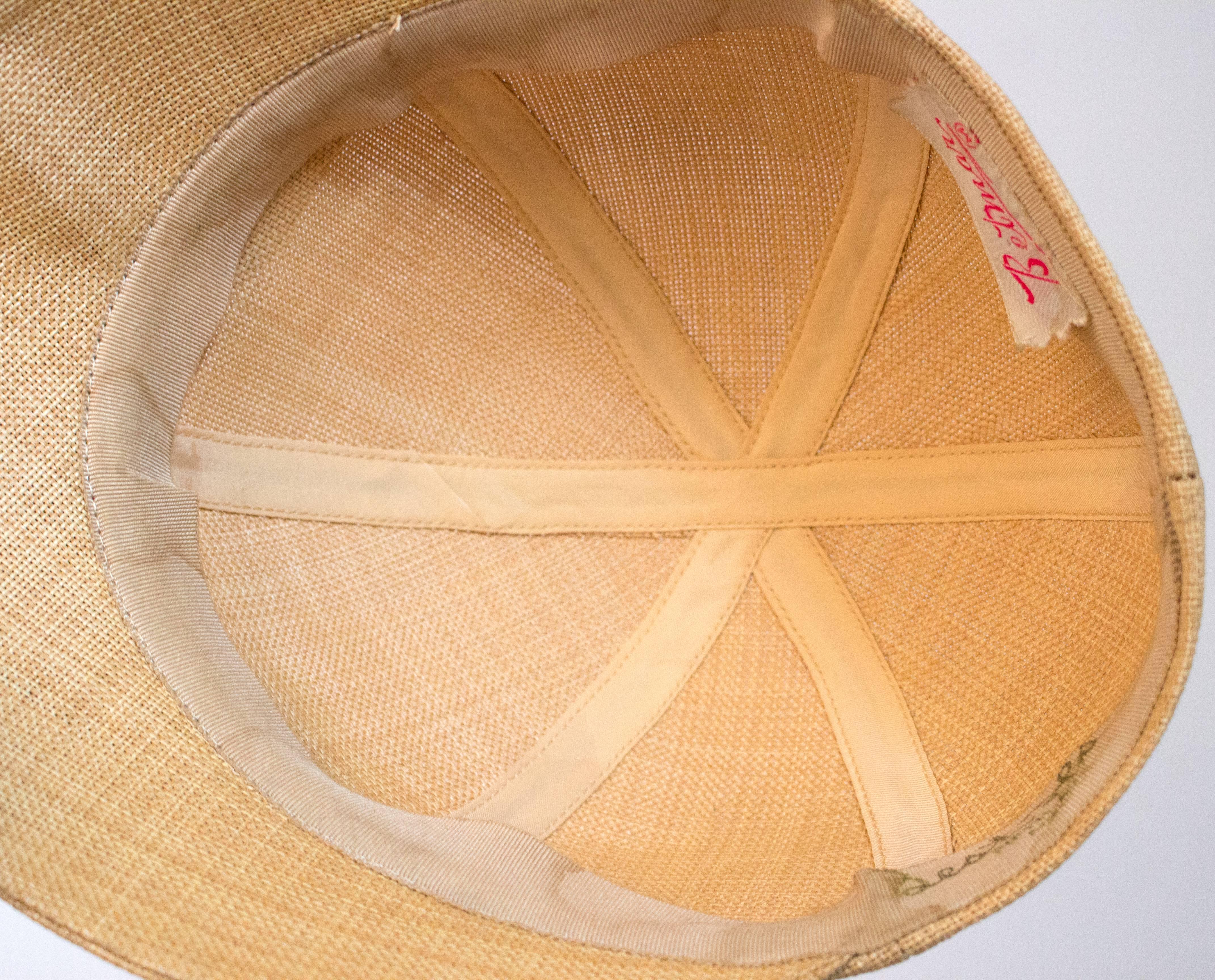 40s Straw Women's Sports Cap In Excellent Condition For Sale In San Francisco, CA