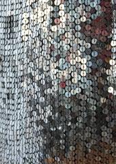 1970s Silver Sequin Disco Mini Dress