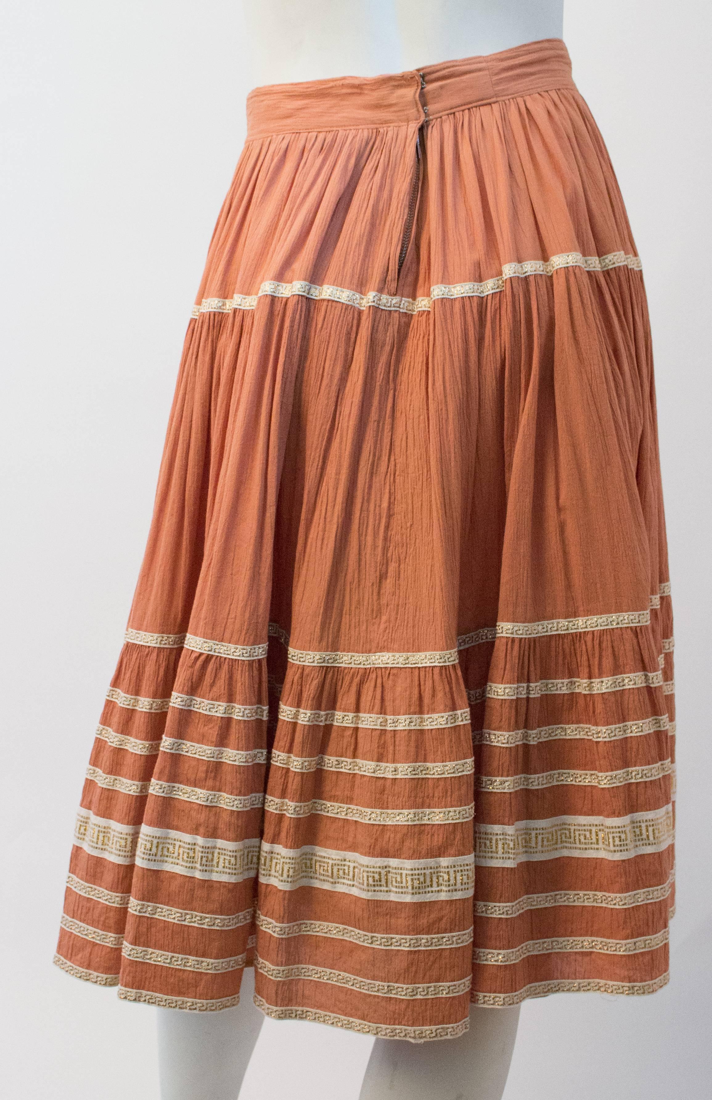 peach circle skirt