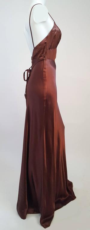 1970s Linda Carter for Young Edwardian 30s Style Brown Dress at 1stDibs