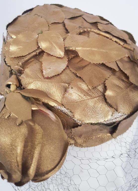 1960s Gold Pillbox Hat w/ Veil at 1stDibs pillbox hat with veil