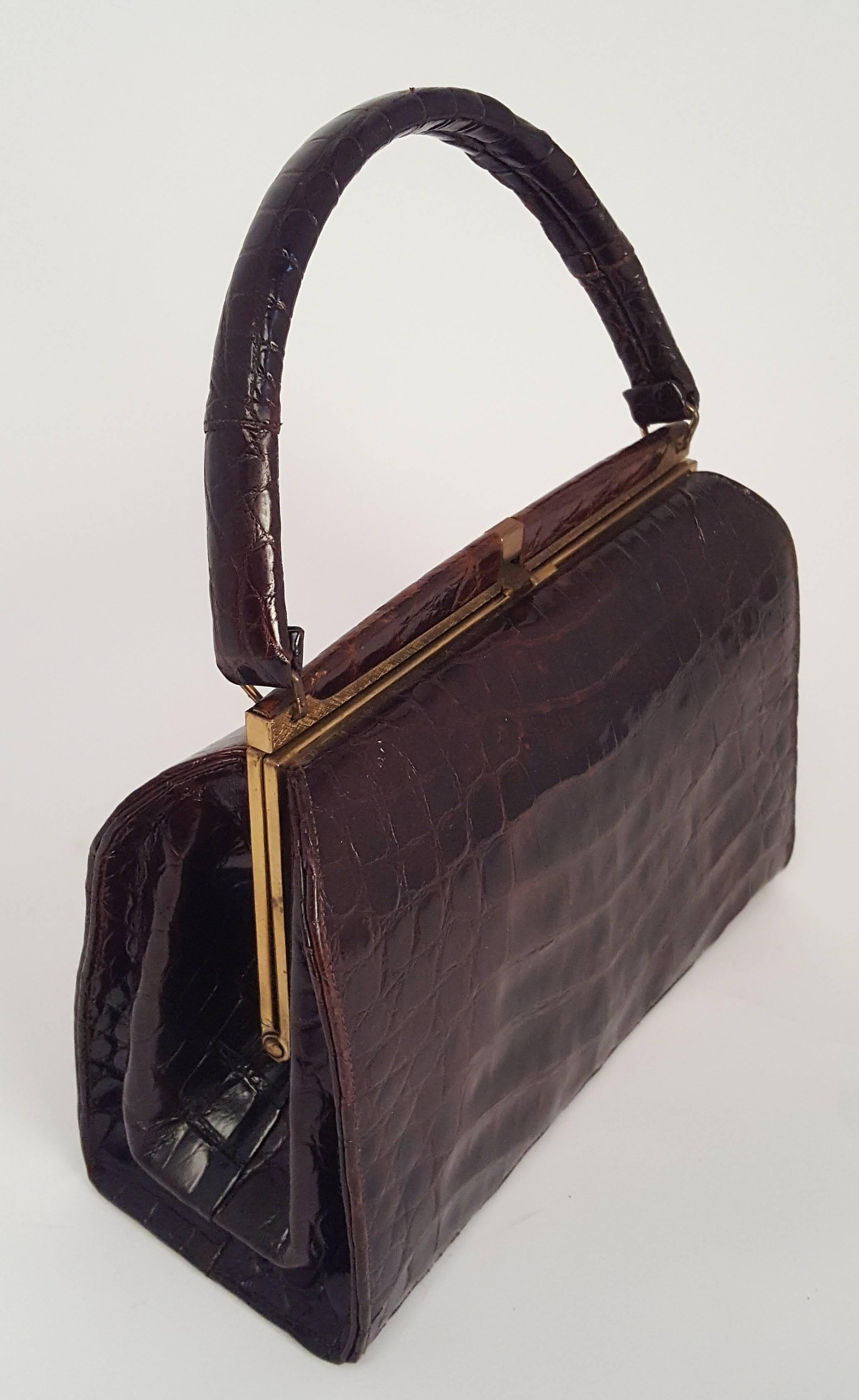 1940s alligator purse