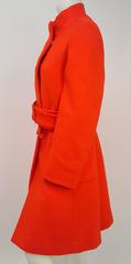 Calvin Klein 1970s Red Orange Coat w/ Belt