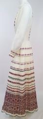70s Shaheen Print White Maxi Dress