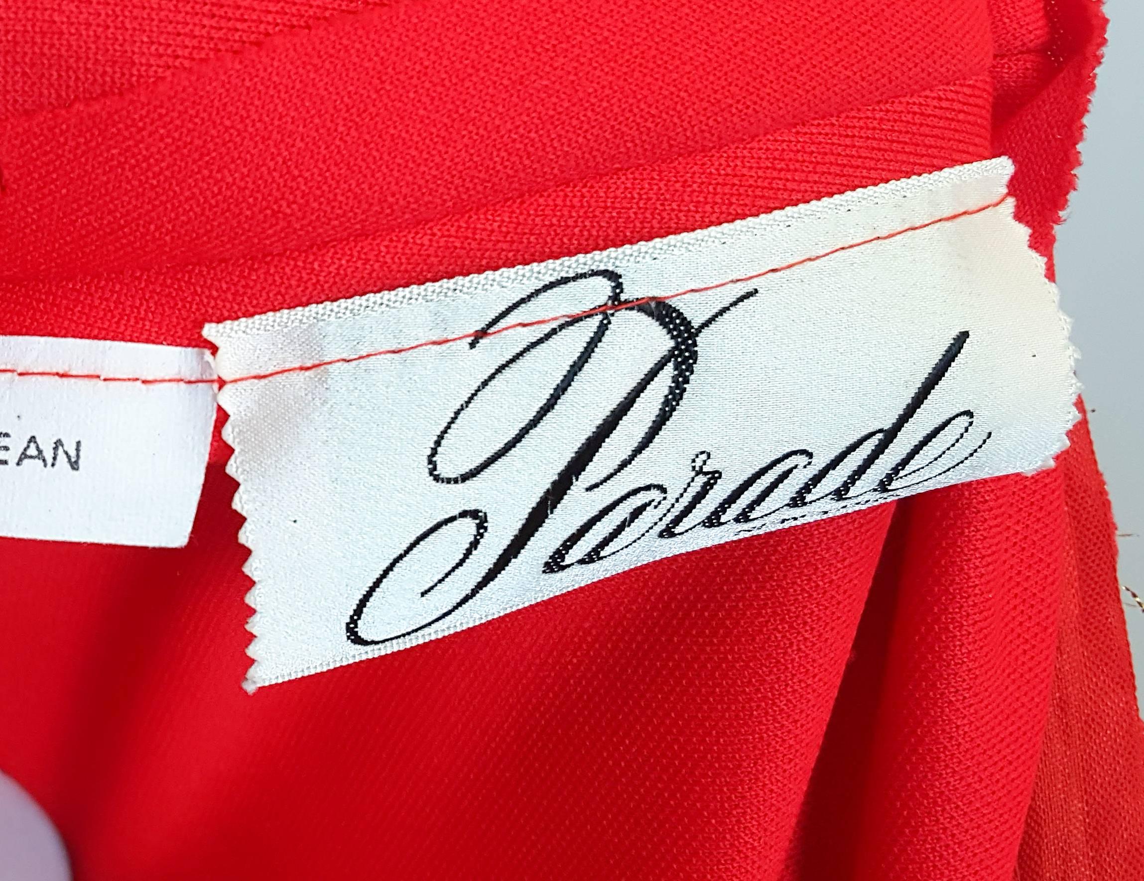 Vestido maxi de lamé dorado y rojo de los años 70 en Excelente estado para la venta en San Francisco, CA