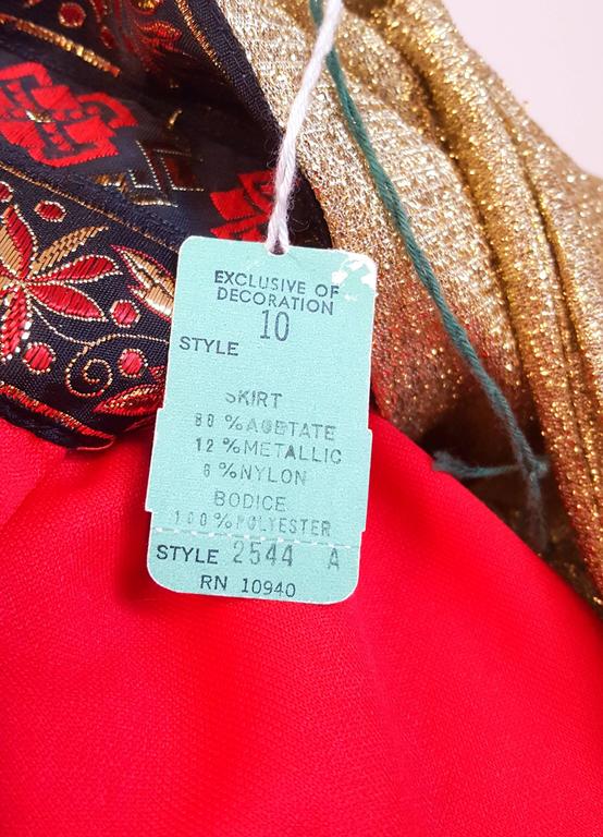 70s Gold and Red Lamé Maxi Dress For Sale at 1stDibs | red lame dress ...