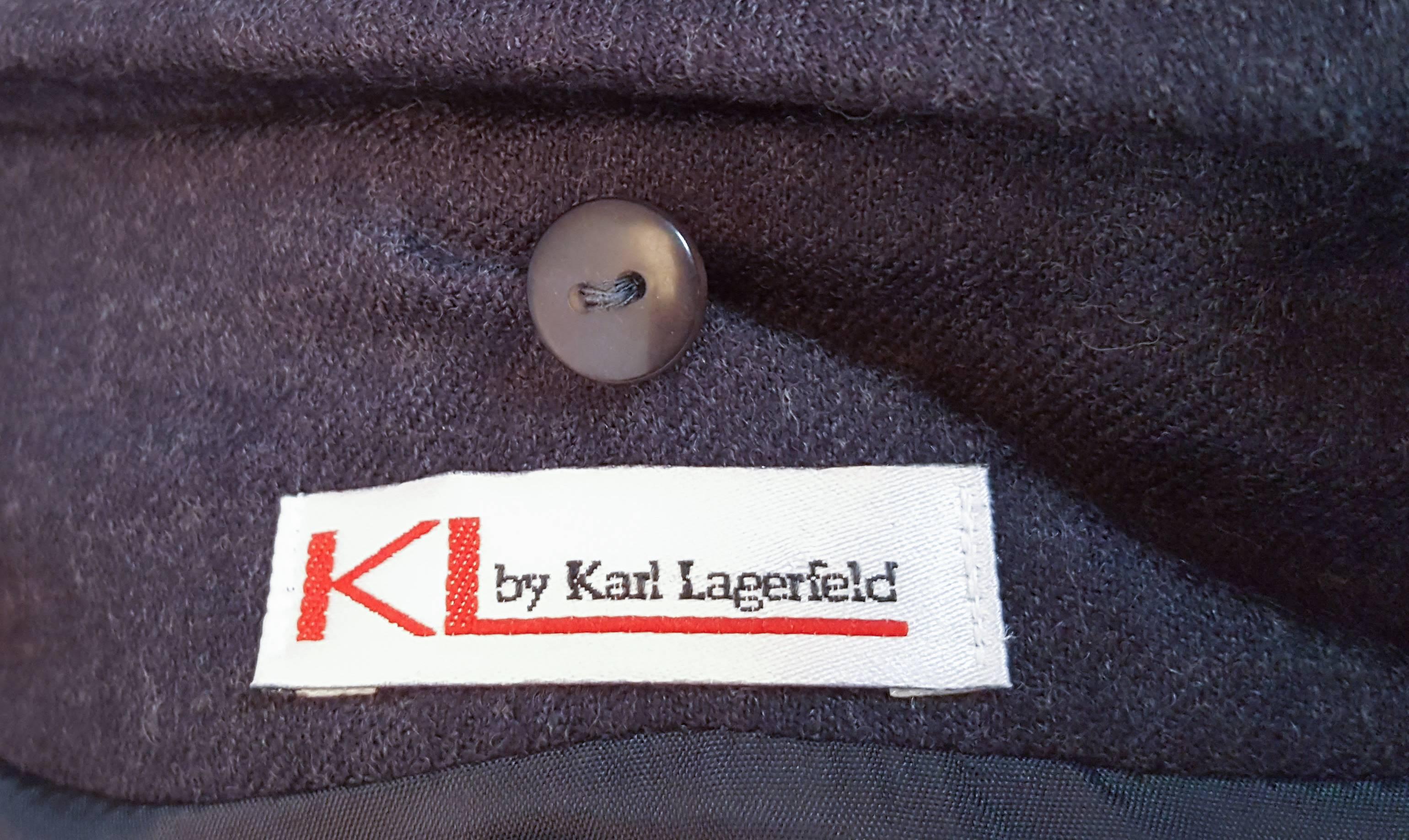 Black 90s Karl Lagerfeld Double Breasted Wool Dress