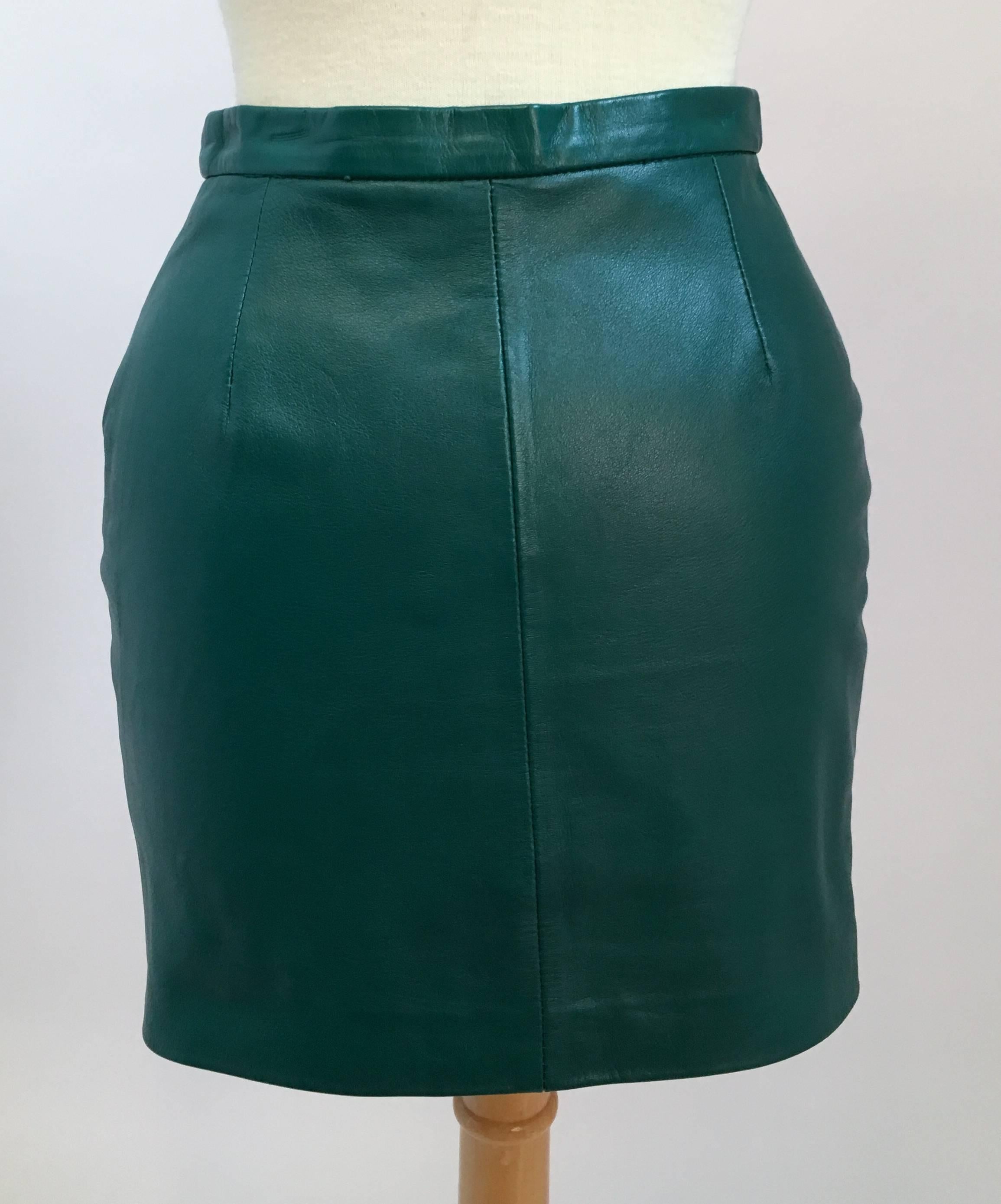emerald green skirt suit