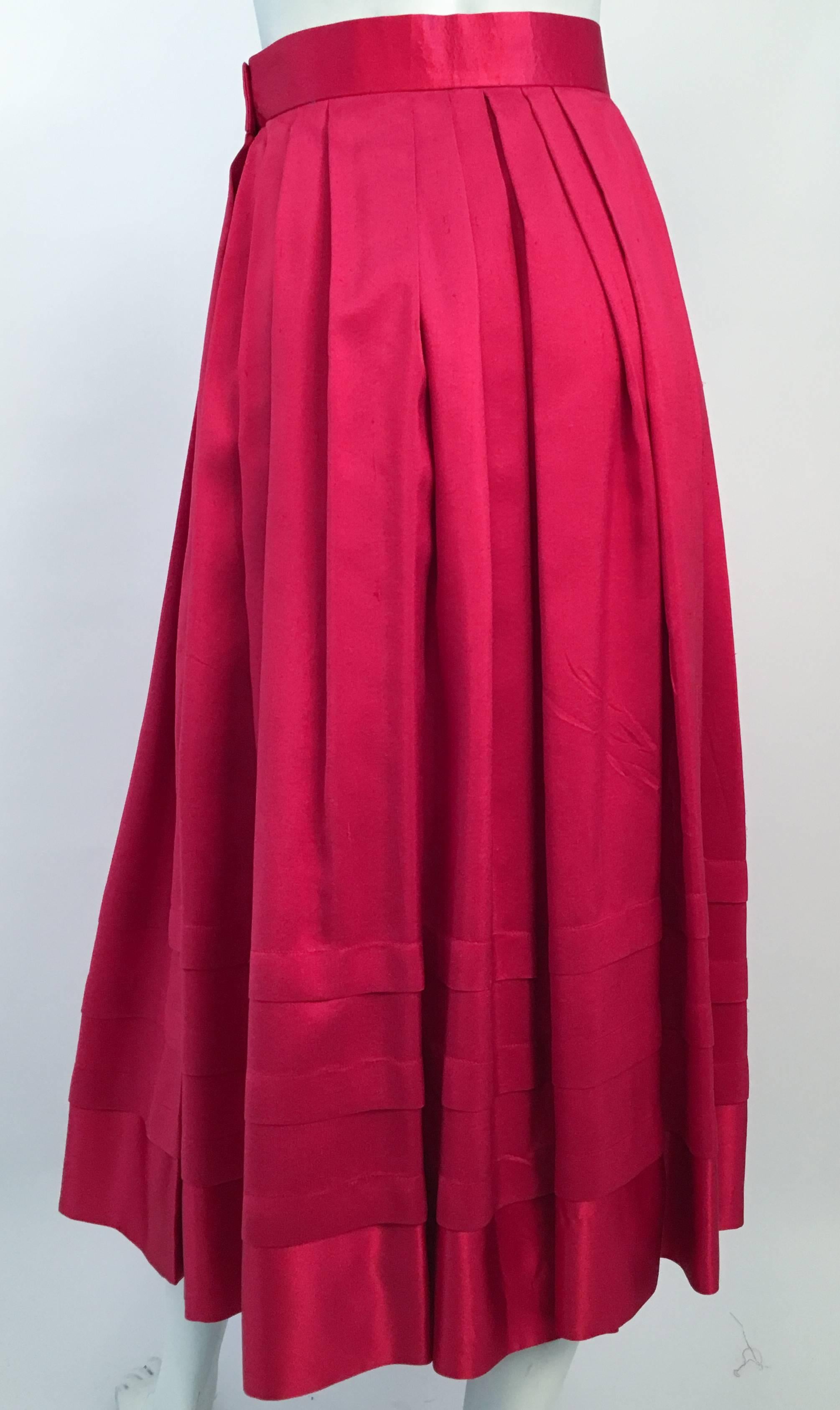 80s Red Silk Flared Dress In Excellent Condition In San Francisco, CA