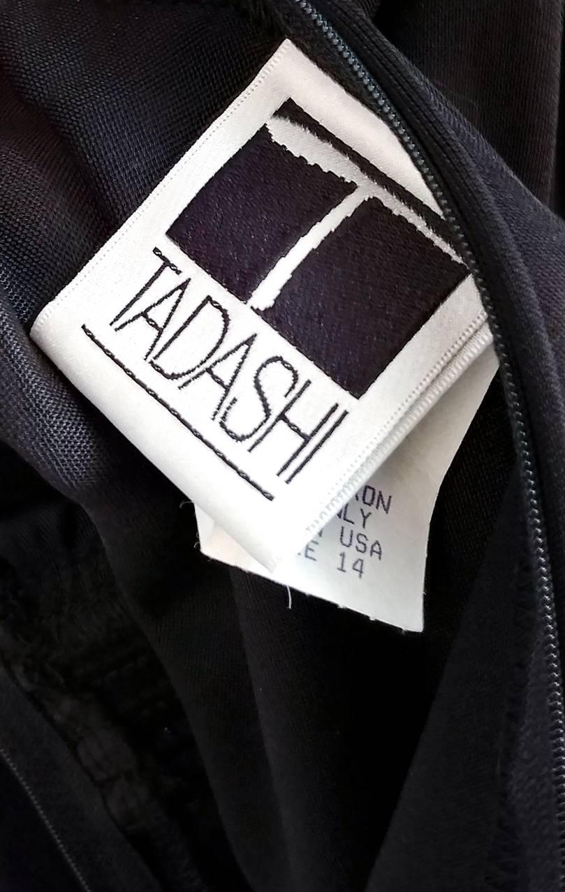 Tadashi - Robe en organza et jersey, années 80 Excellent état - En vente à San Francisco, CA