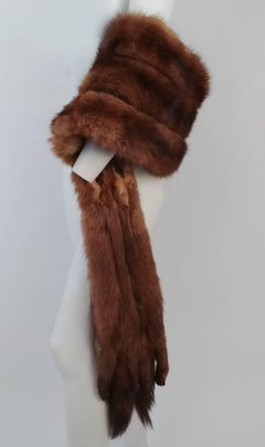 50s Long Sable Three Tier Stole