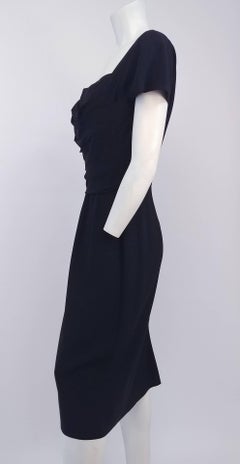 50s Dorothy O'Hara Draped Bodice Cocktail Dress