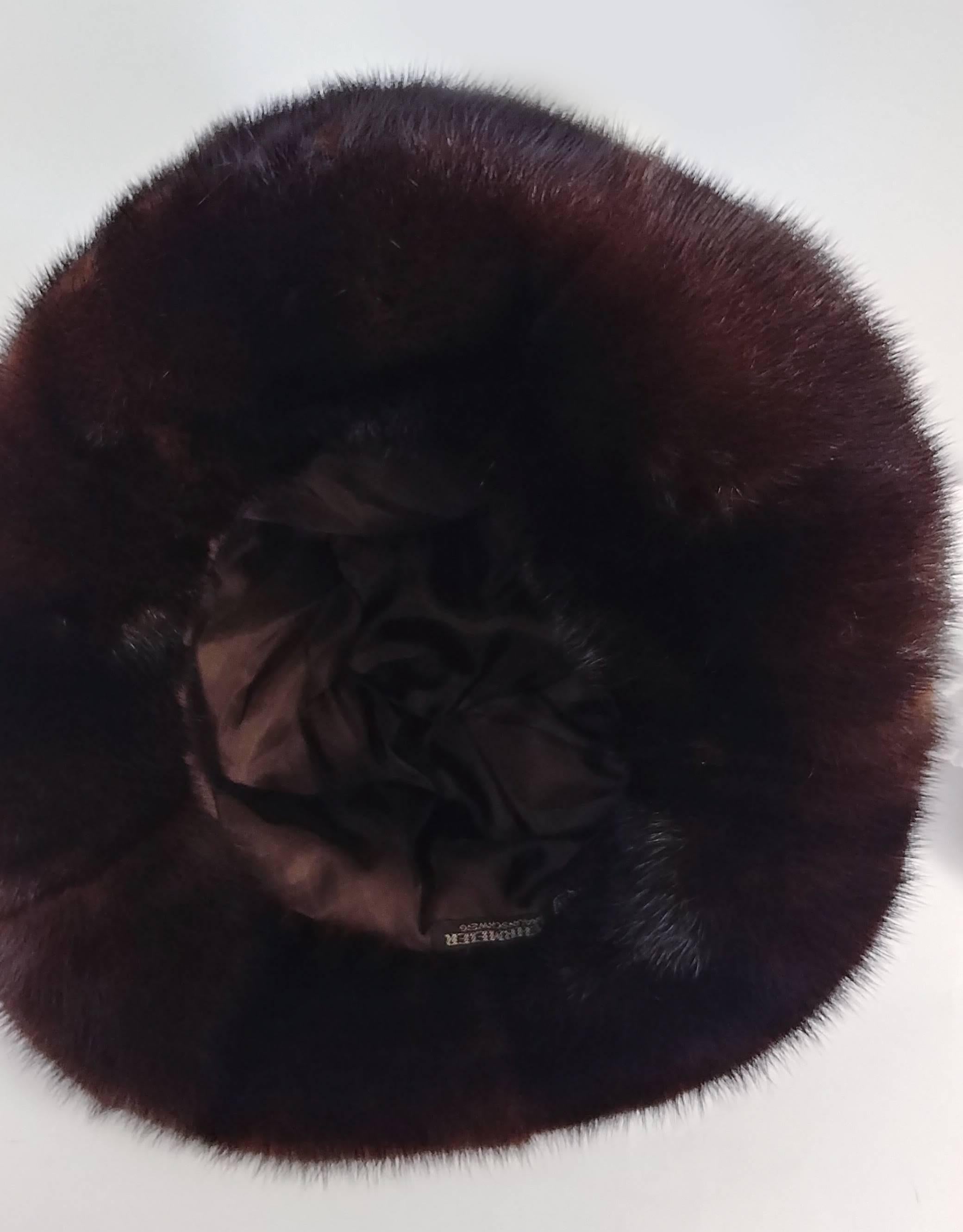 Women's 1970s Brown Wide Brim Mink Hat