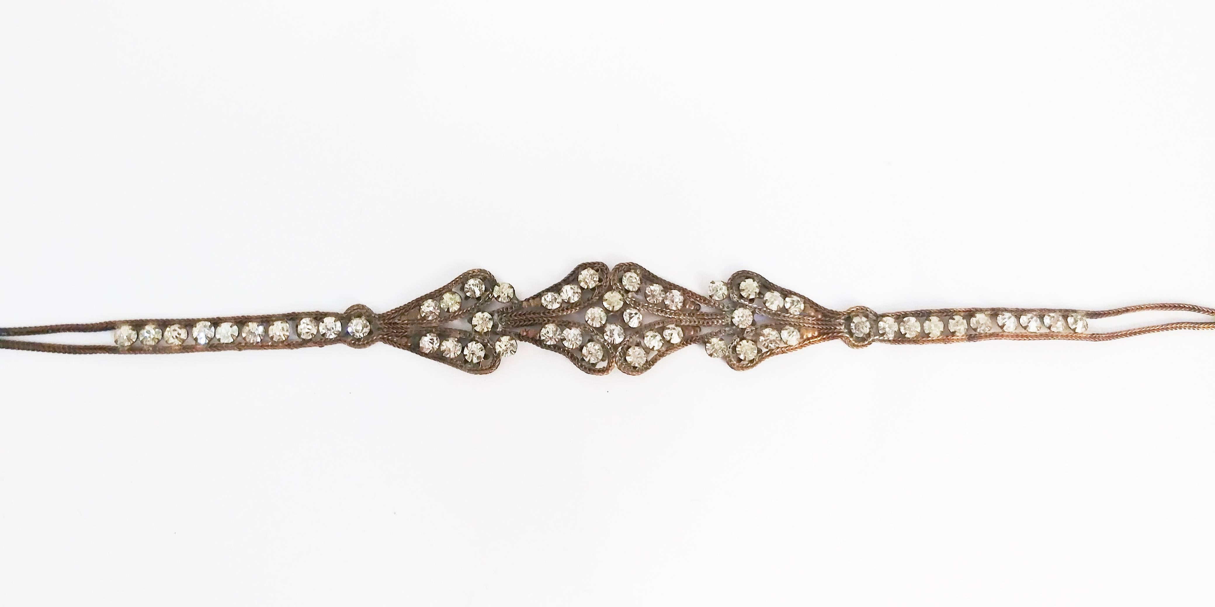 Women's 1920s Crystal and Brass Headband