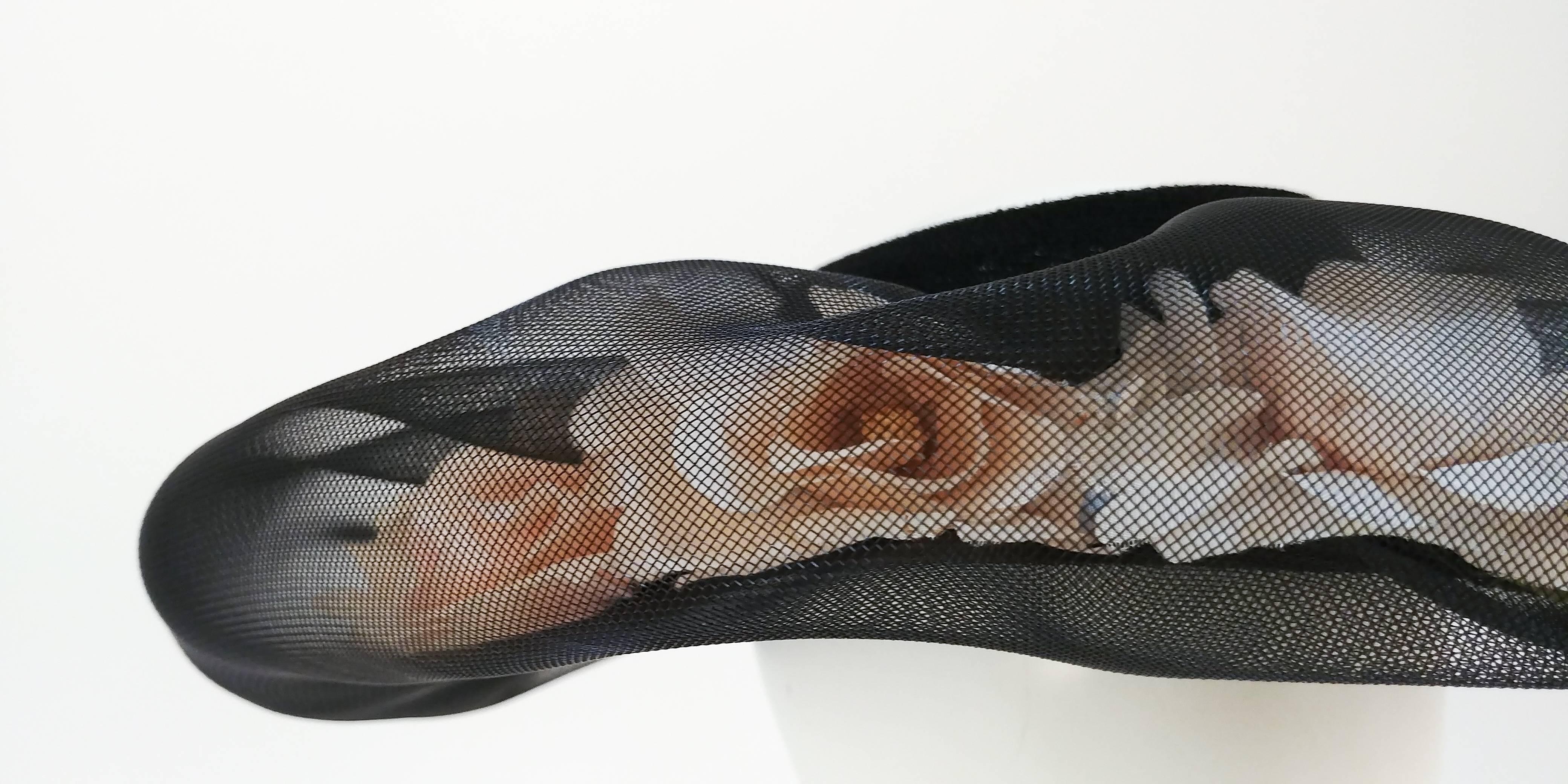 1940s Horsehair Hat w/ Pink Roses 3