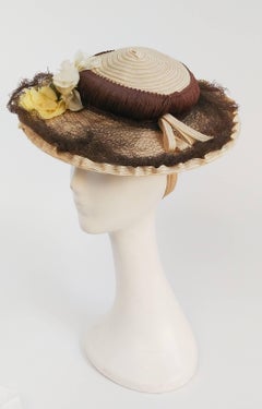 1930s Cream Floral Day Hat