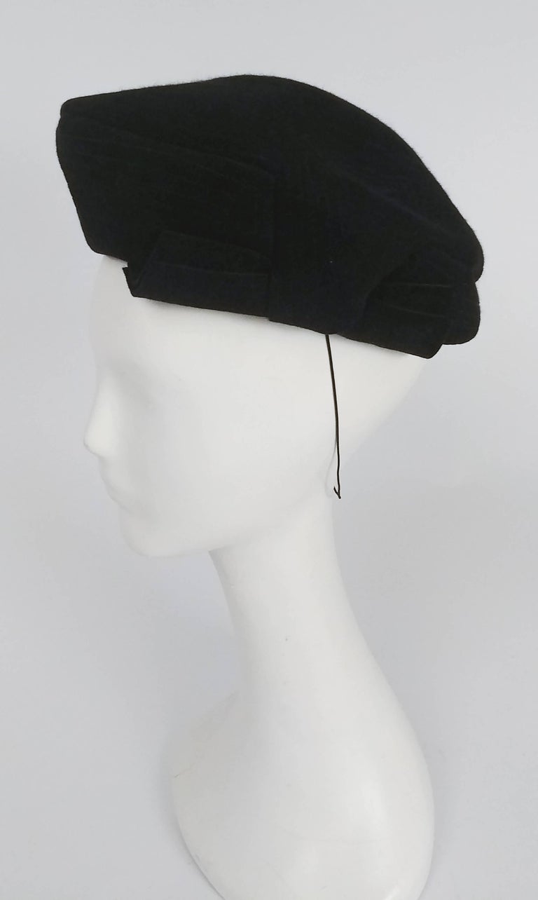 Women's 1940s Black Beret Hat