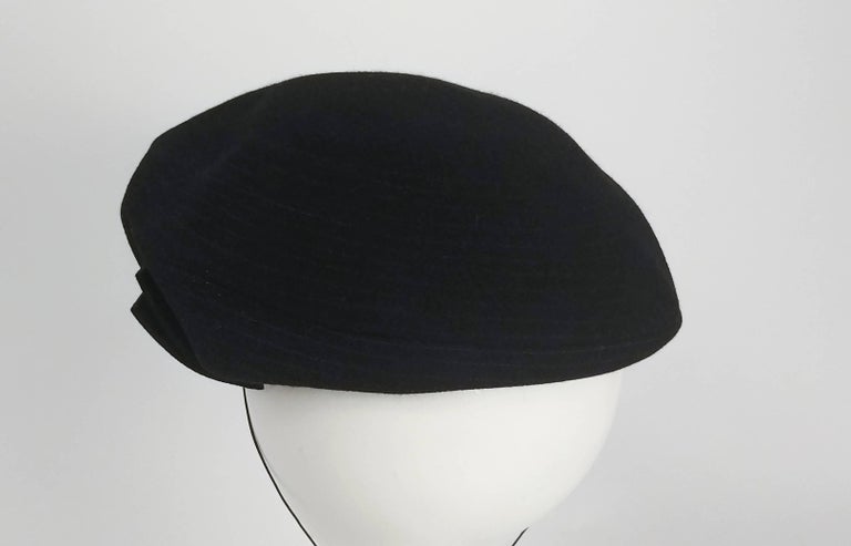 1940s Black Beret Hat 1