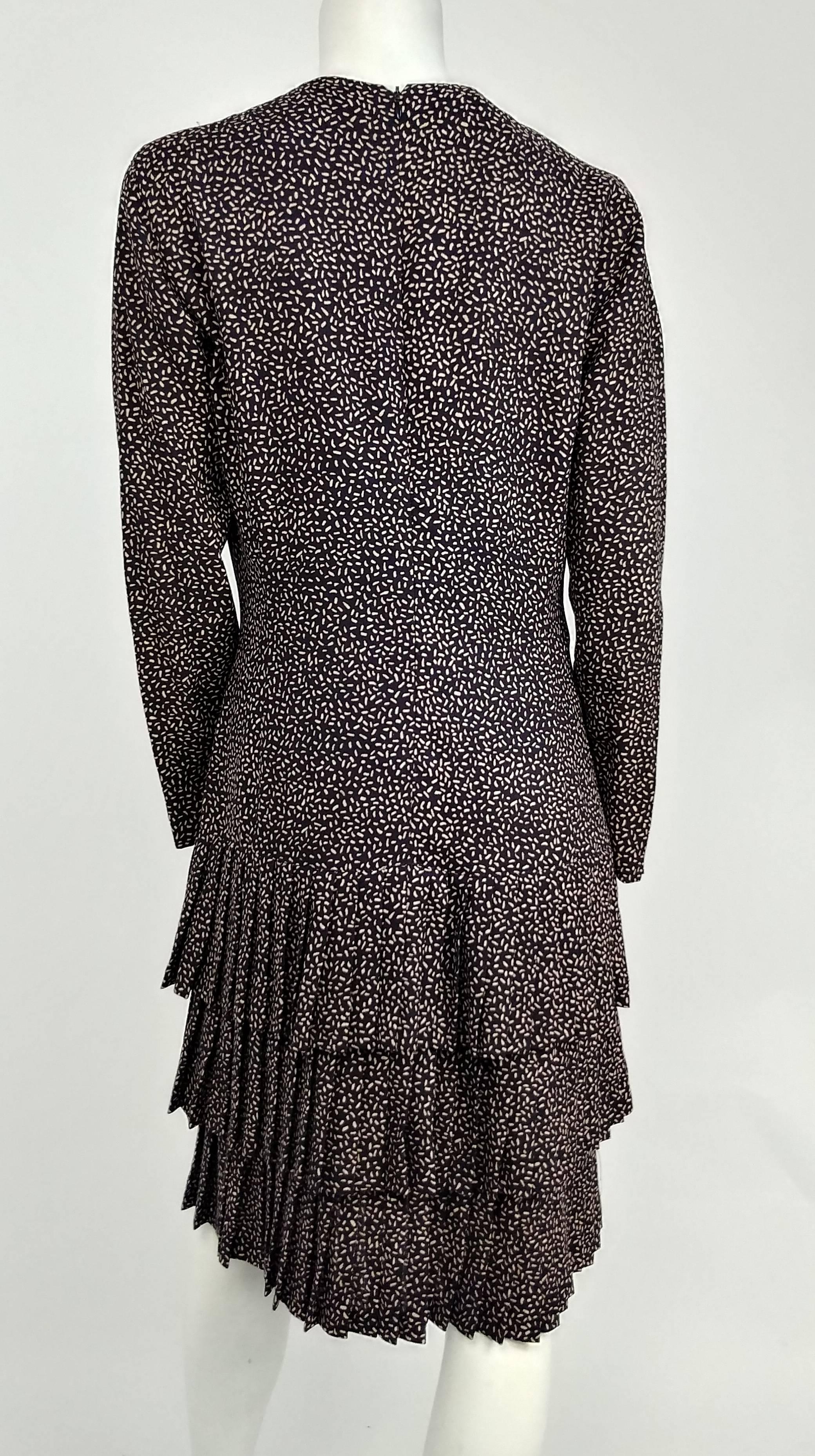 1980s Escada Drop Waist Pleated Dress In Excellent Condition In San Francisco, CA