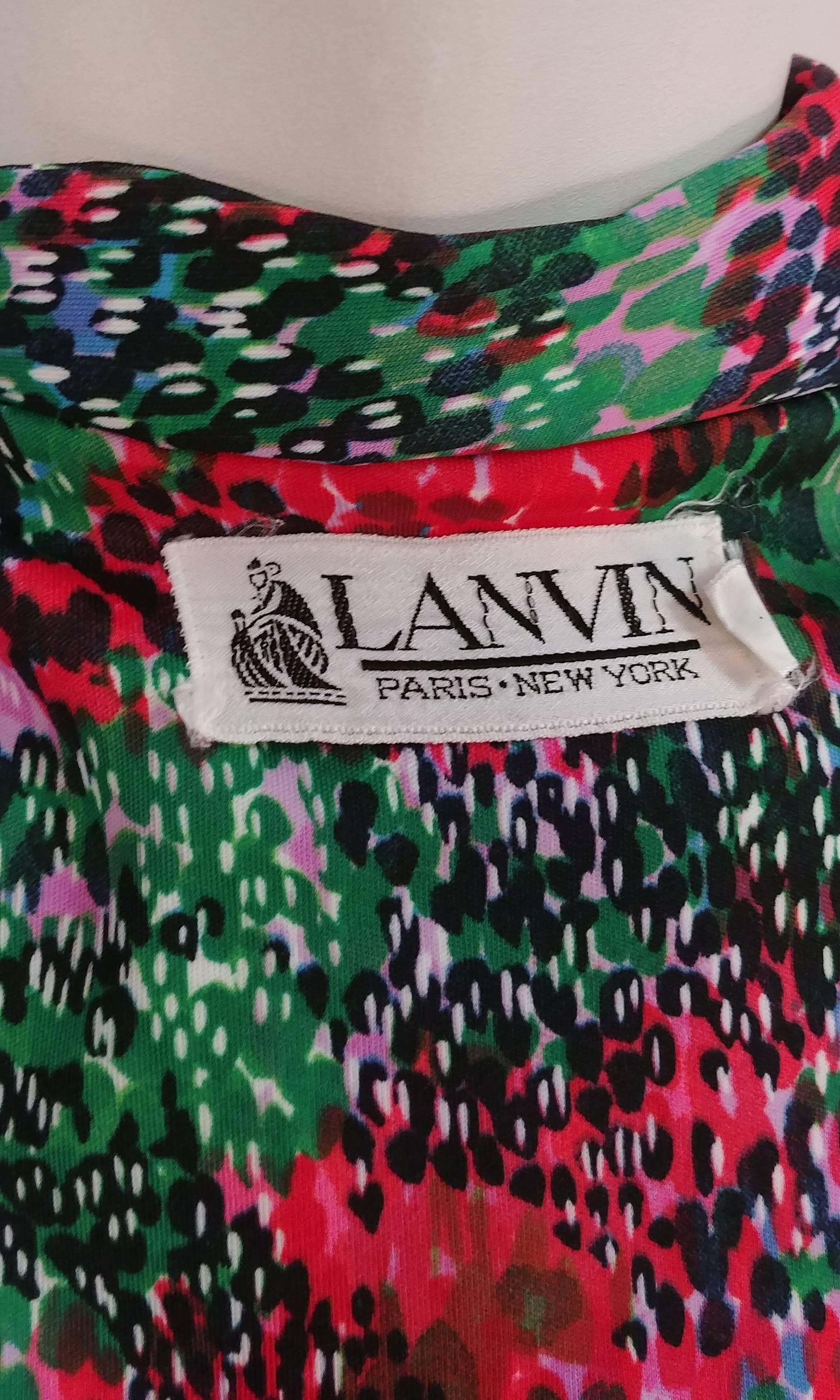 Women's or Men's 1970s Lanvin Printed Maxi Dress For Sale