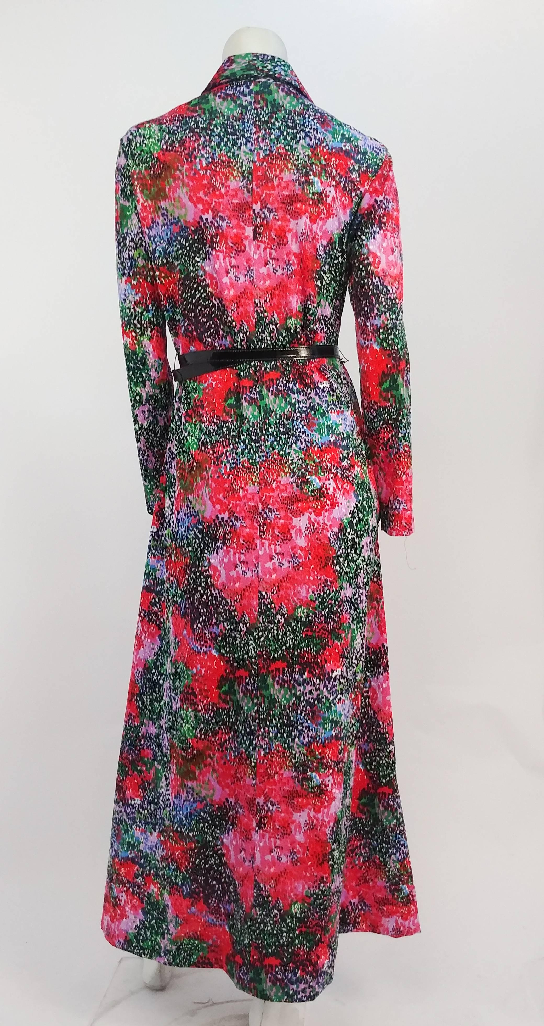 1970s Lanvin Printed Maxi Dress In Excellent Condition For Sale In San Francisco, CA