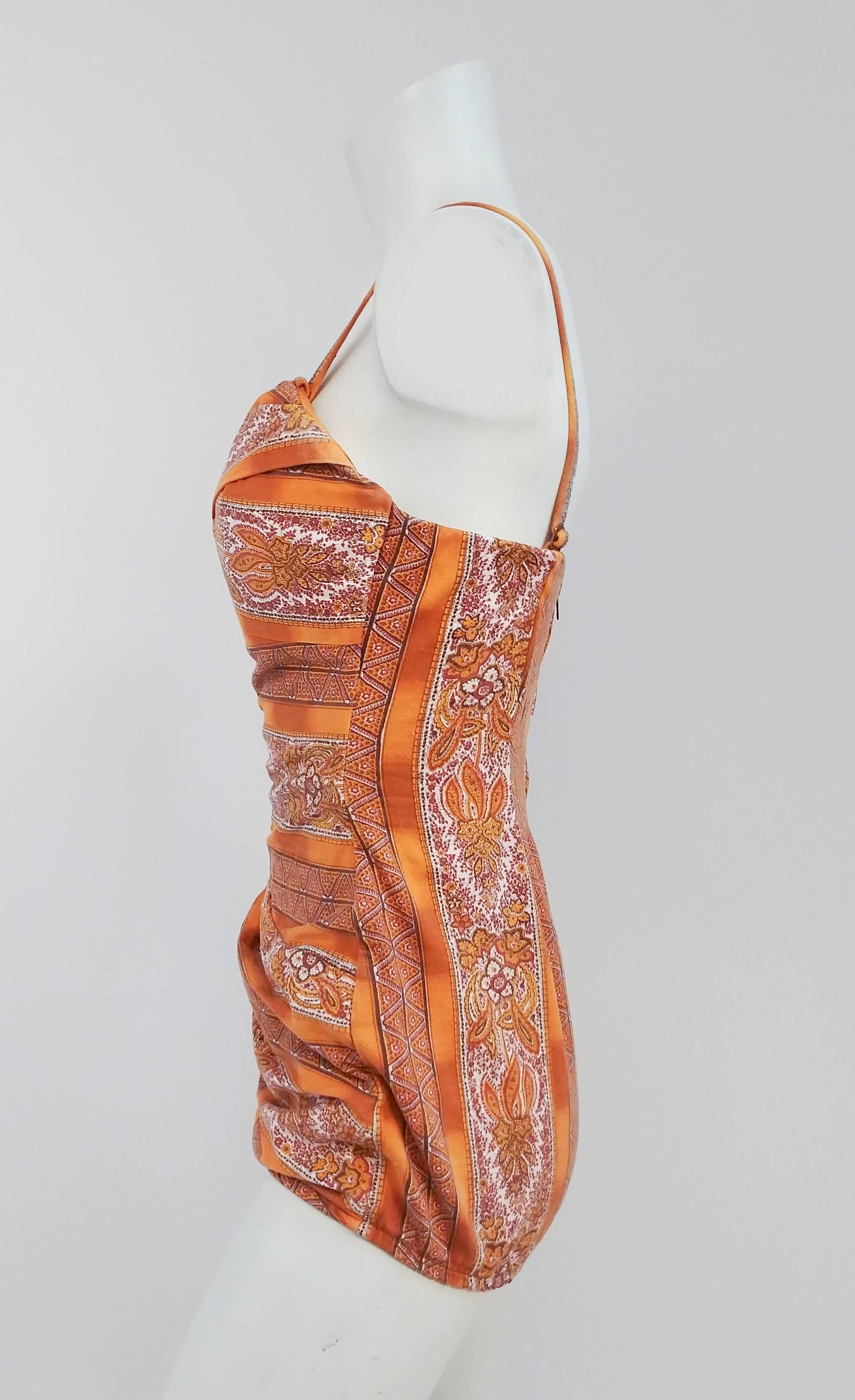 Orange 1950s Rose Marie Reid Classic Pinup Swimsuit