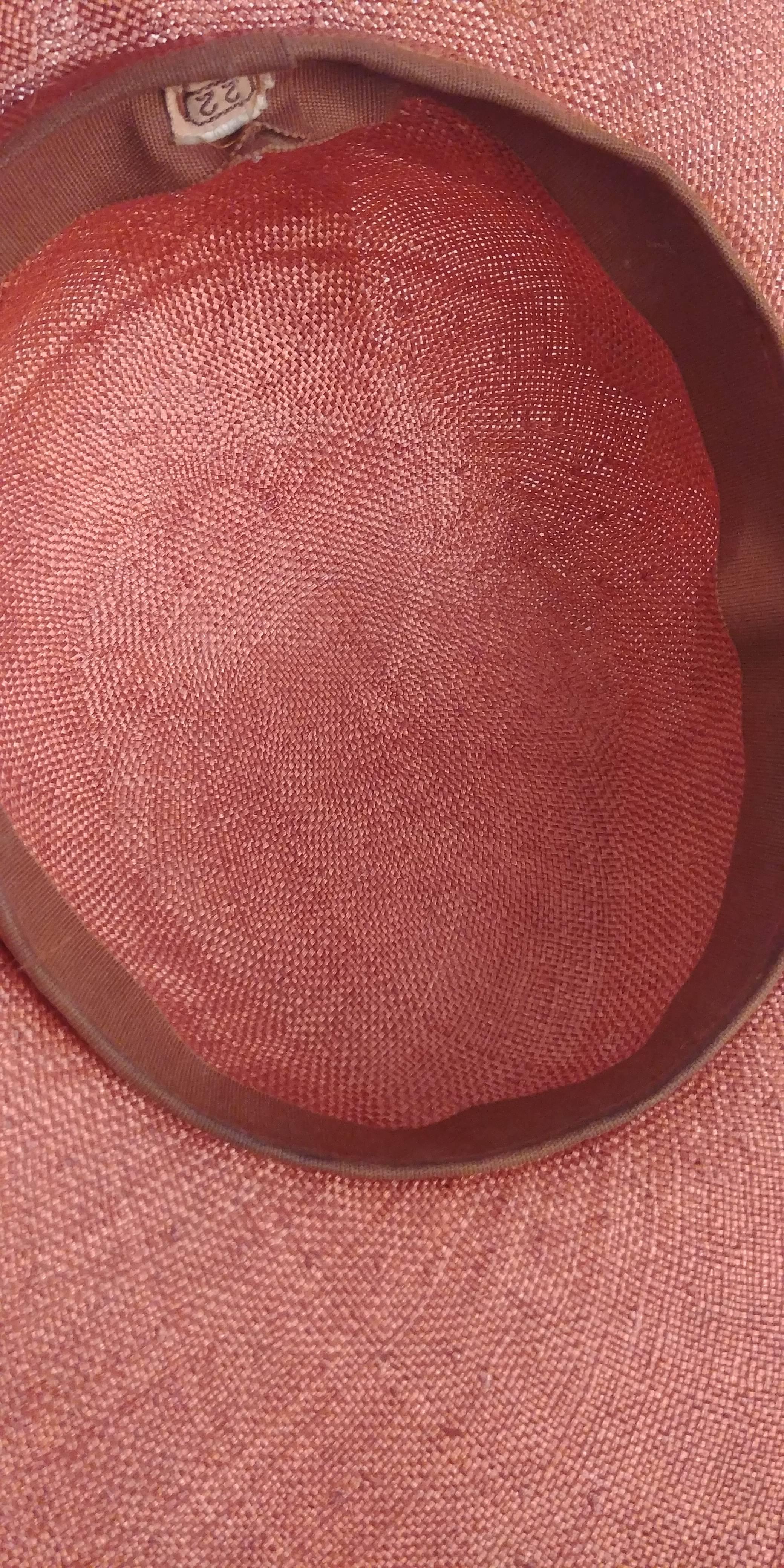 Women's 1930s Rust Straw Sun Hat