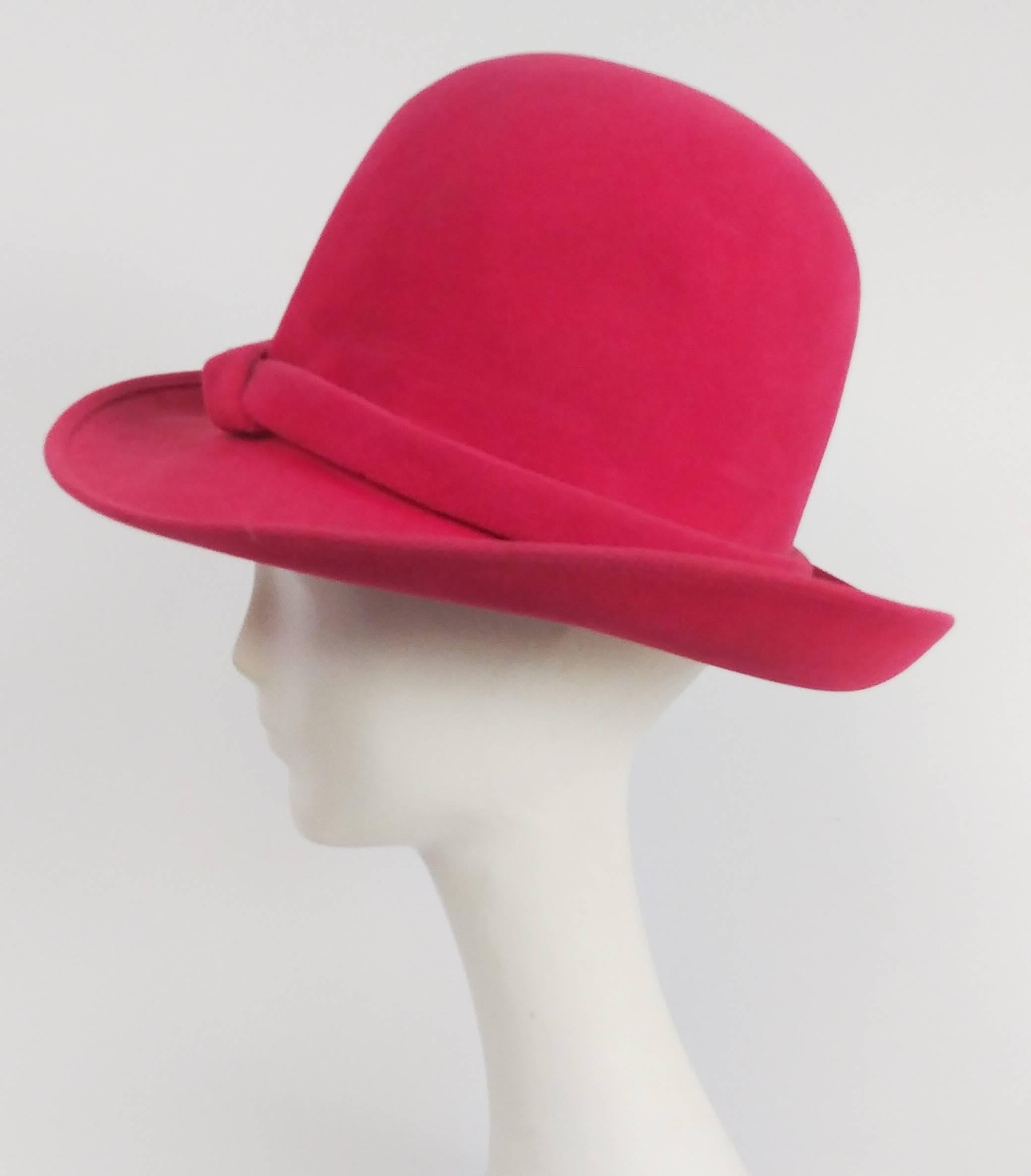 hot pink felt hat