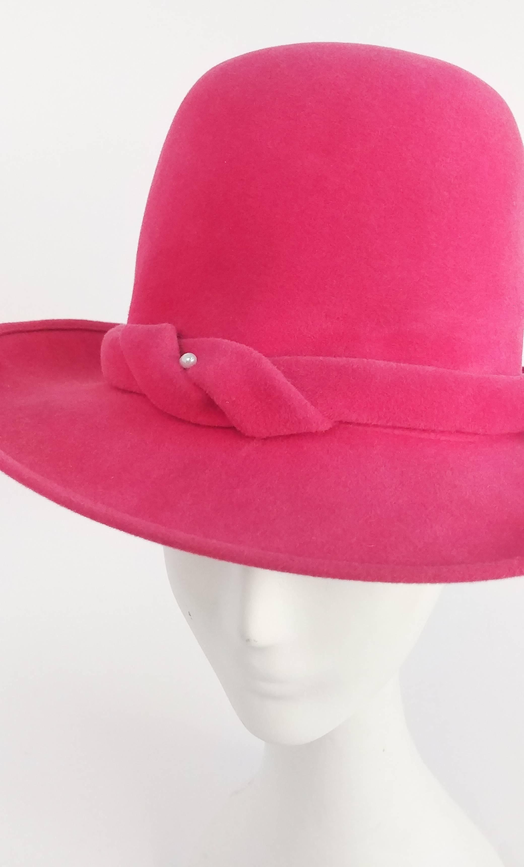 hot pink wide brim hat