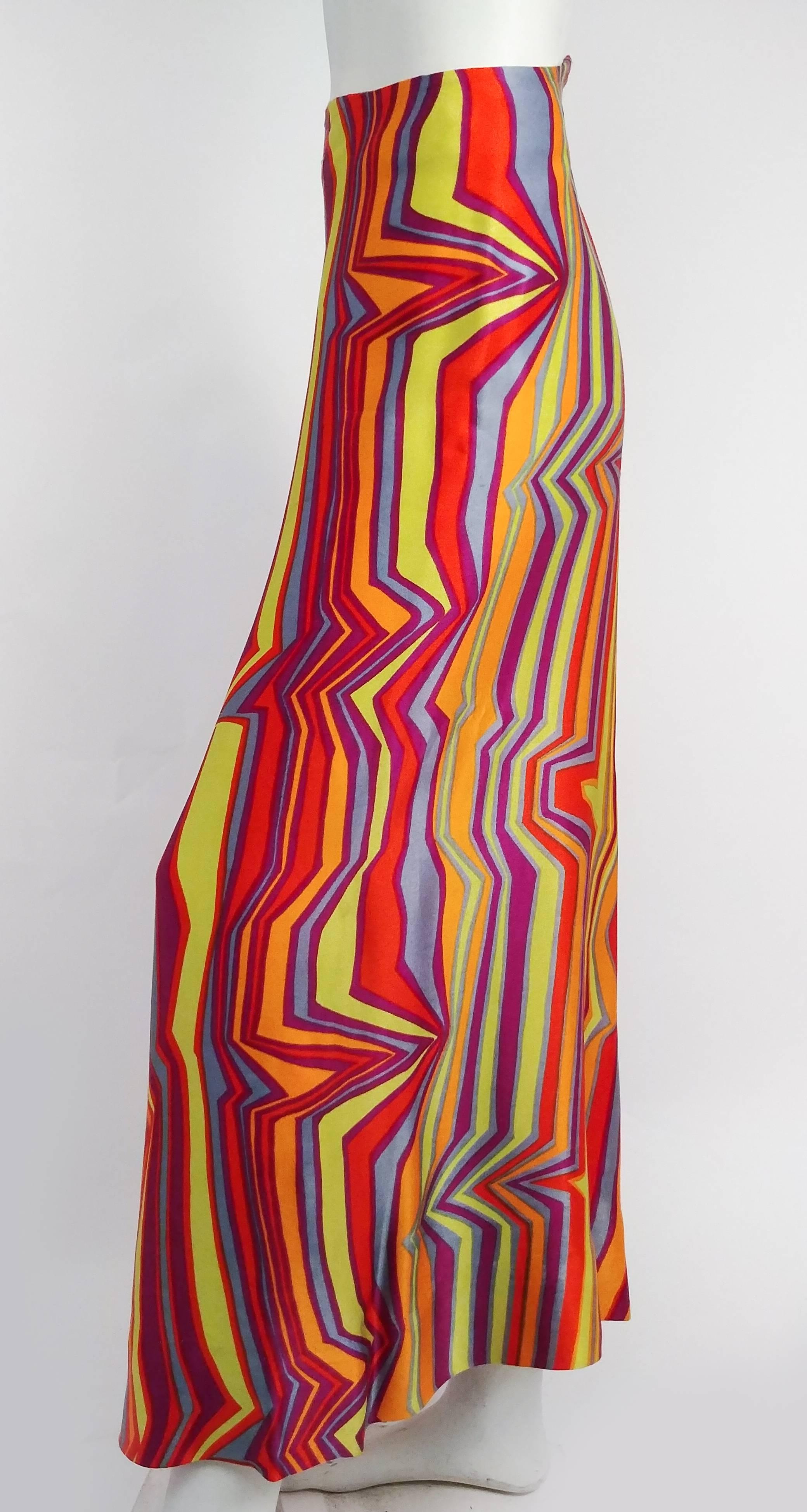 Women's 1960s Acid Rainbow Psychadelic Two Piece Set