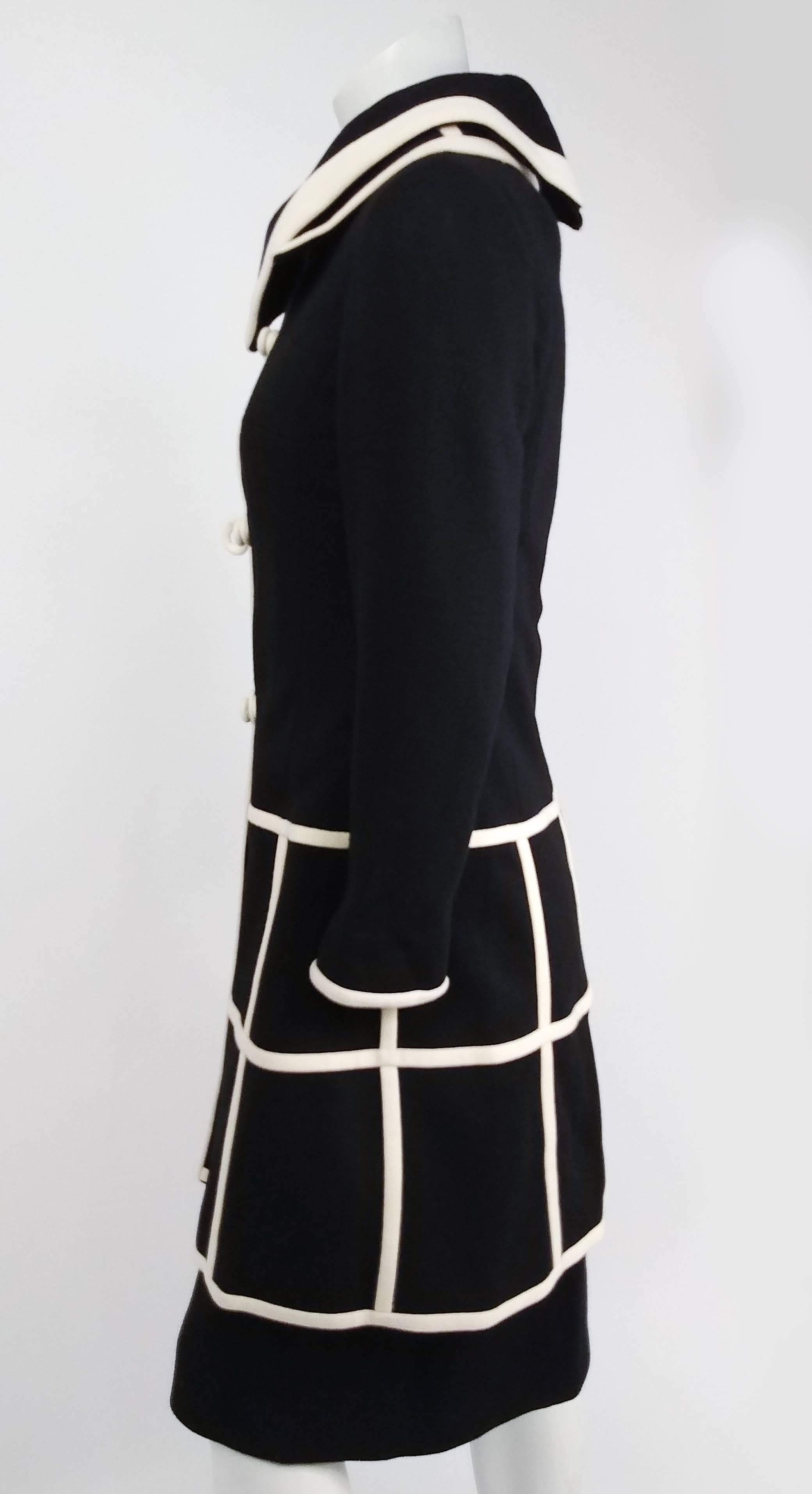 Women's 1960s Lilli Ann Black/White Two Piece Knit Dress Set