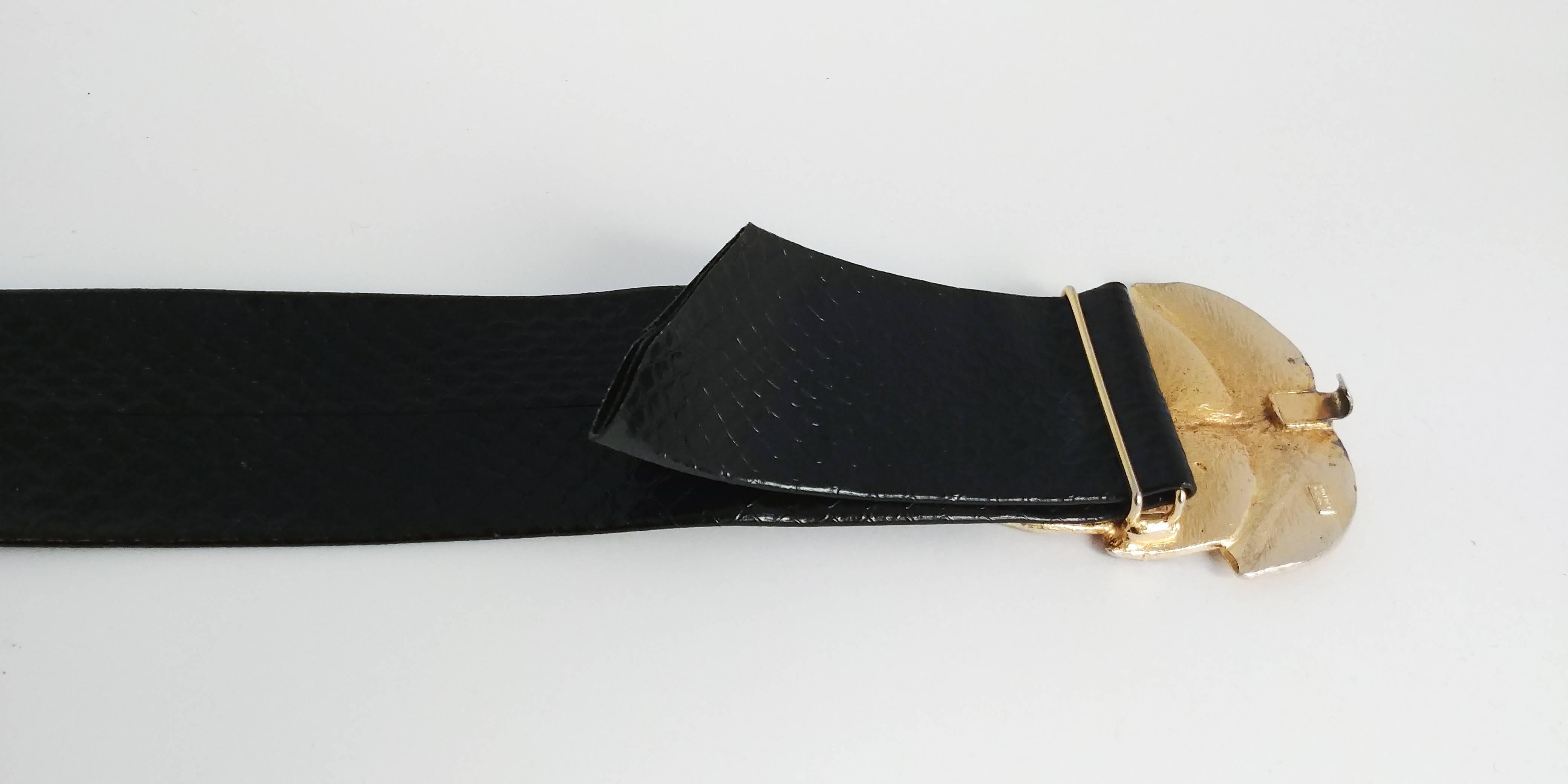 1980s Mimi Di N Golden Leaves Buckle Belt In Excellent Condition In San Francisco, CA