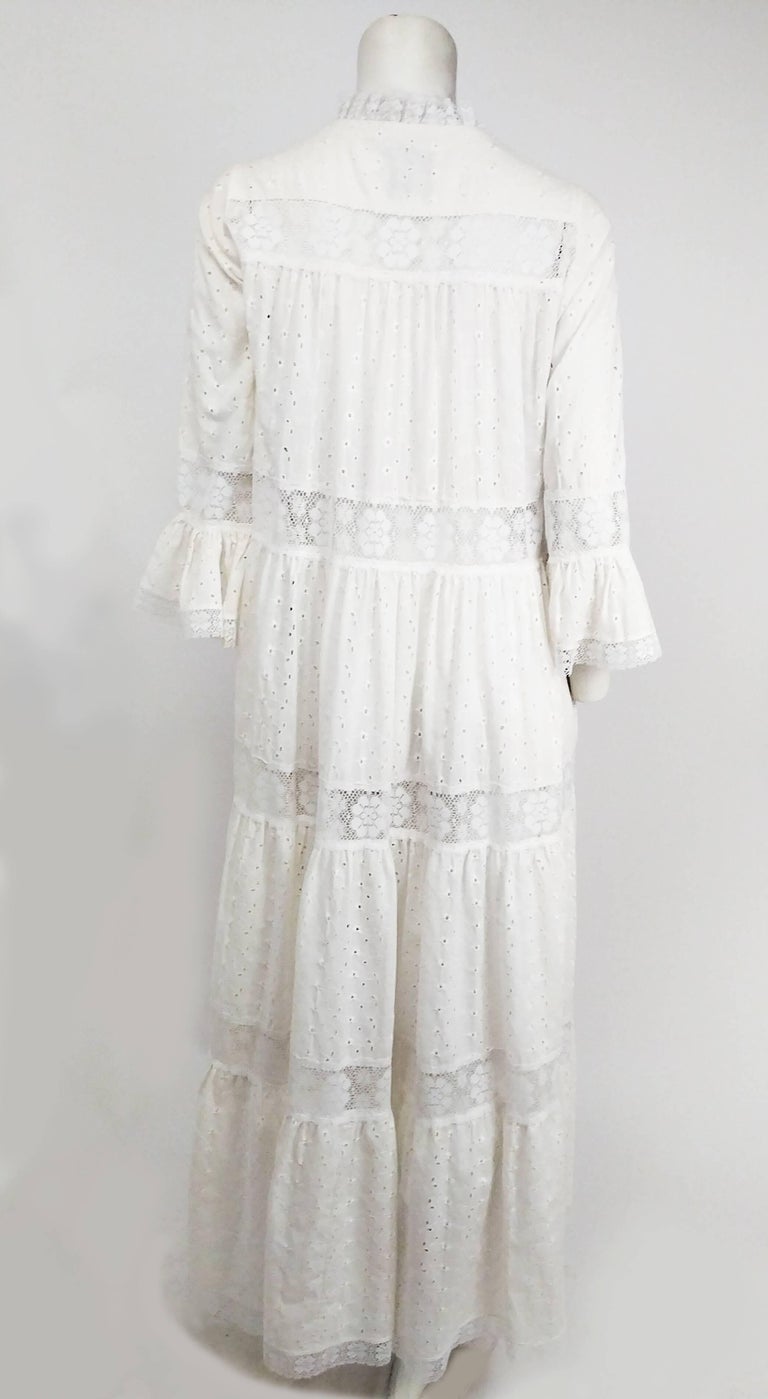 1970s White Lace Bohemian Maxi Dress at 1stDibs | white bohemian maxi dress