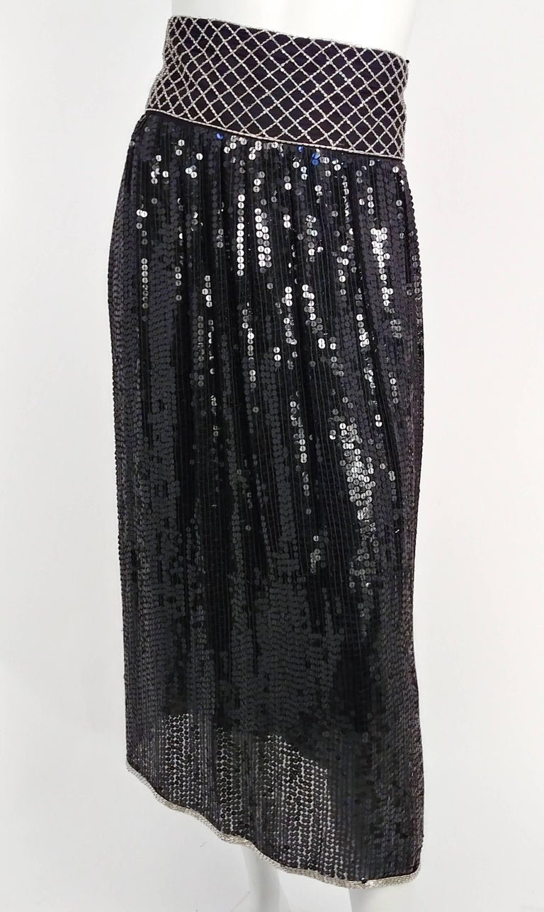 1980s St. Martin Sequins Skirt and Top Set For Sale at 1stdibs