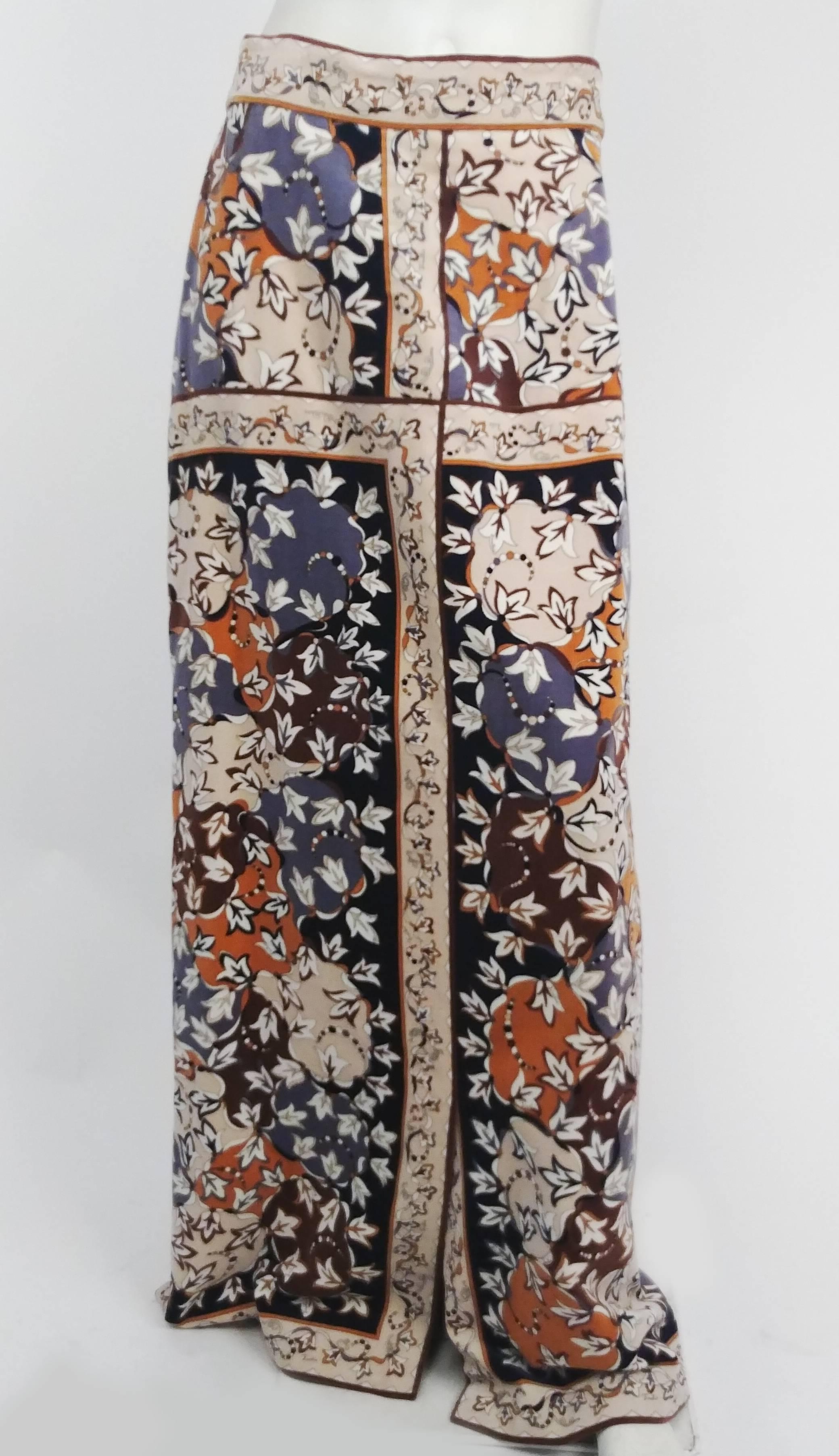 Brown 1960s Velvet Pucci Jacket & Maxi Skirt Set
