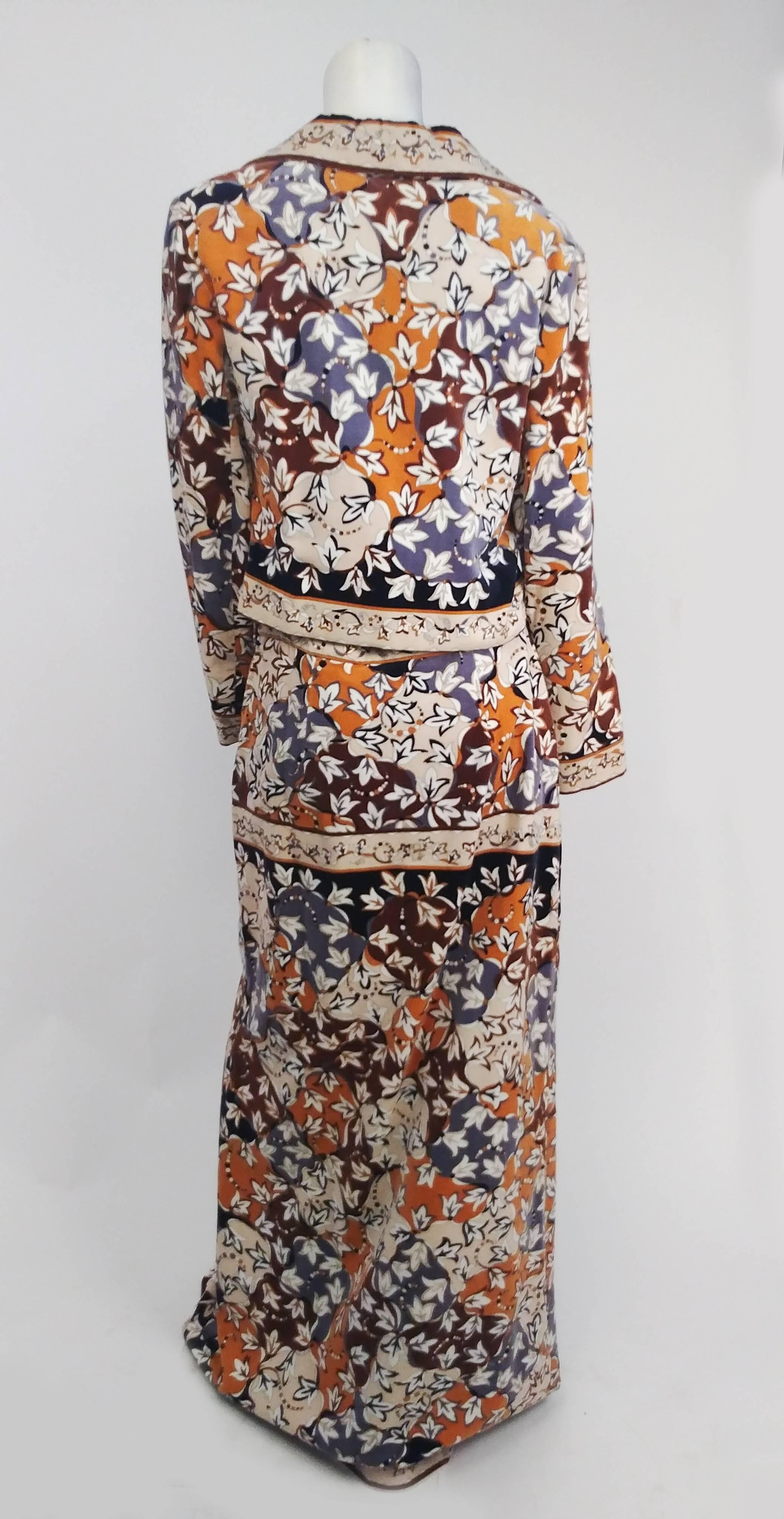 Women's 1960s Velvet Pucci Jacket & Maxi Skirt Set