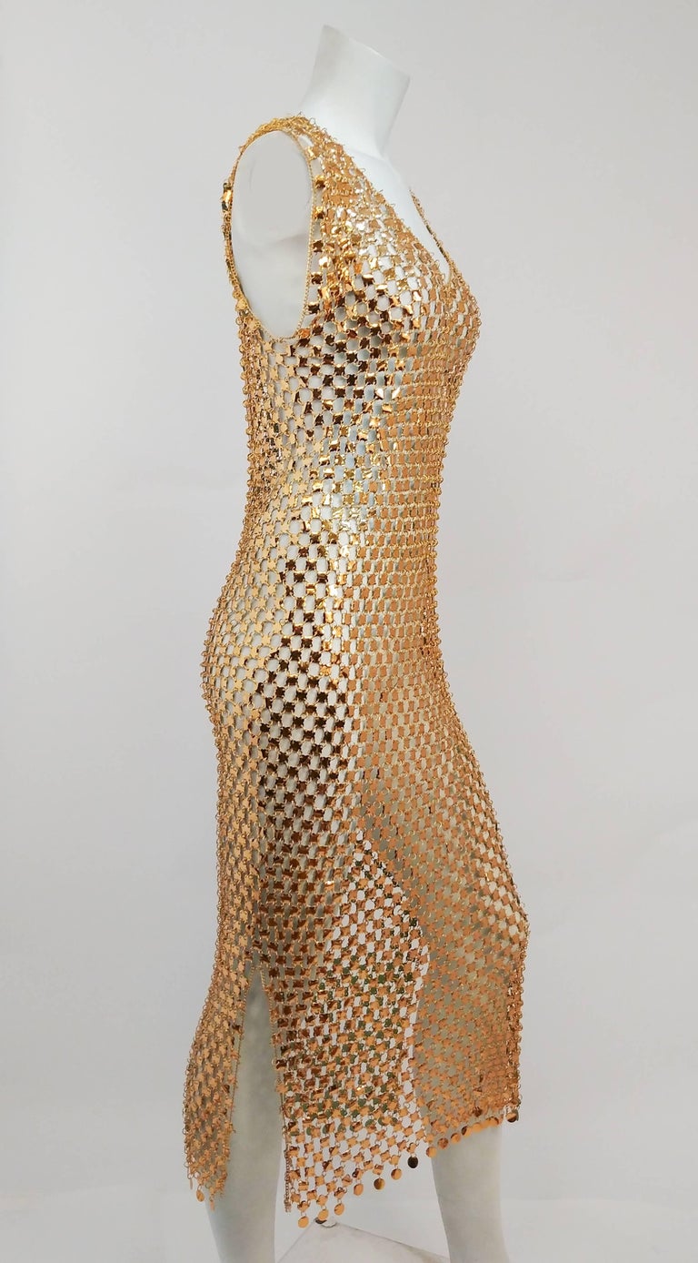 1970s Paco Rabanne Chain Link Disco Dress at 1stDibs paco rabanne