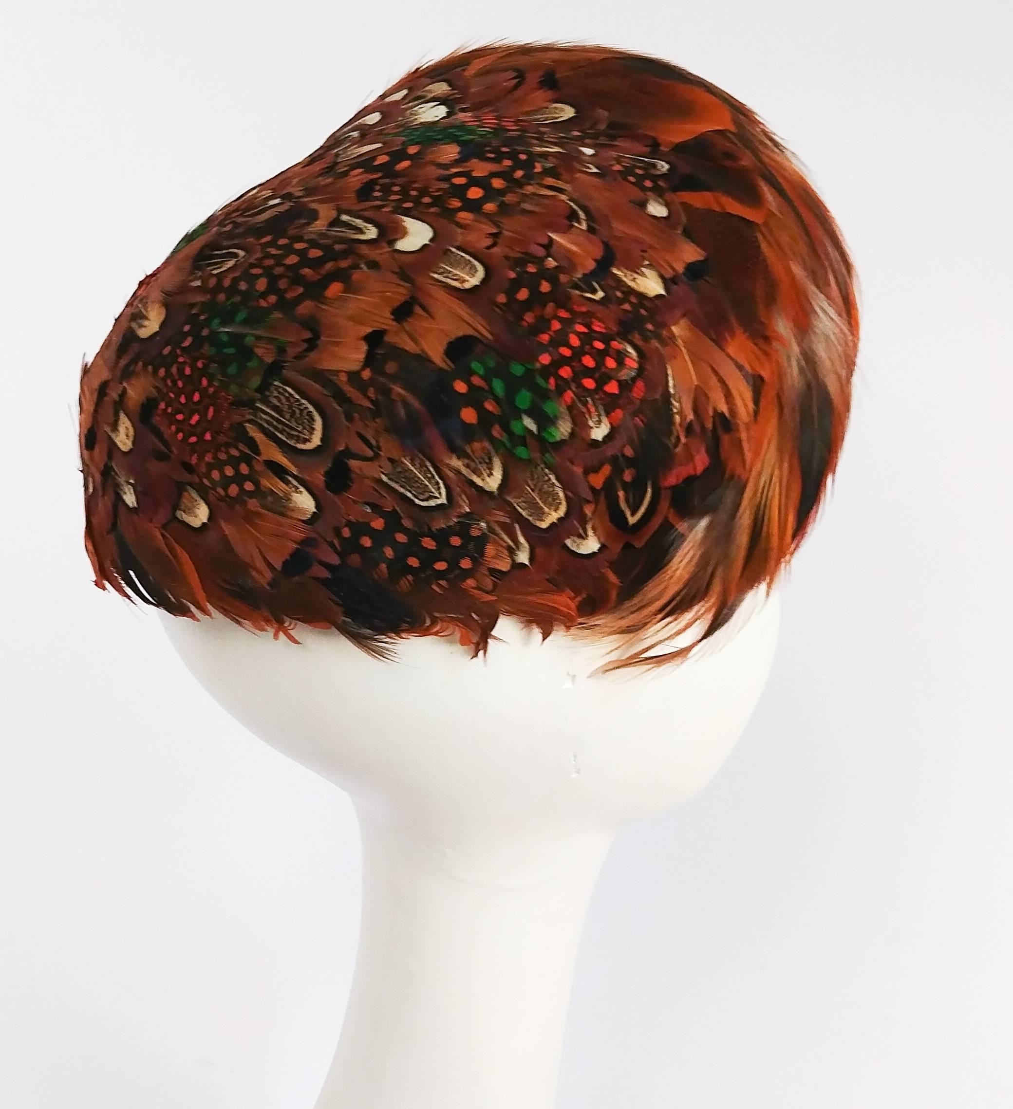Women's 1950s Pheasant Feather Hat