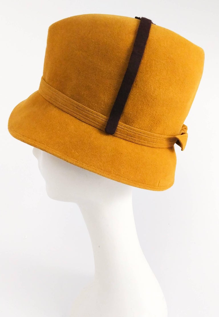 1960s Mustard Yellow Mod Hat with Arrows at 1stdibs